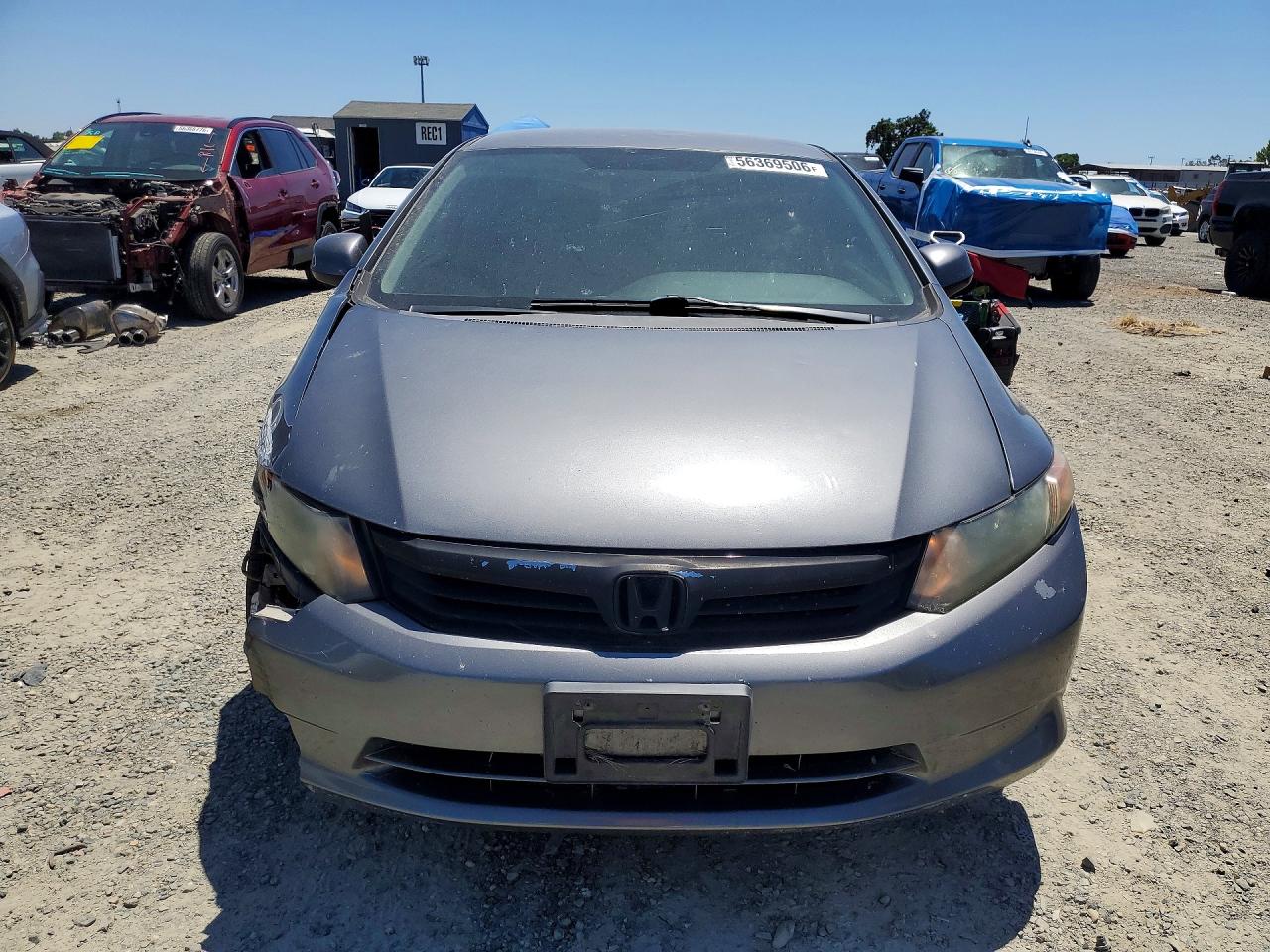 2012 Honda Civic Lx Gray vin: 19XFB2F56CE347296