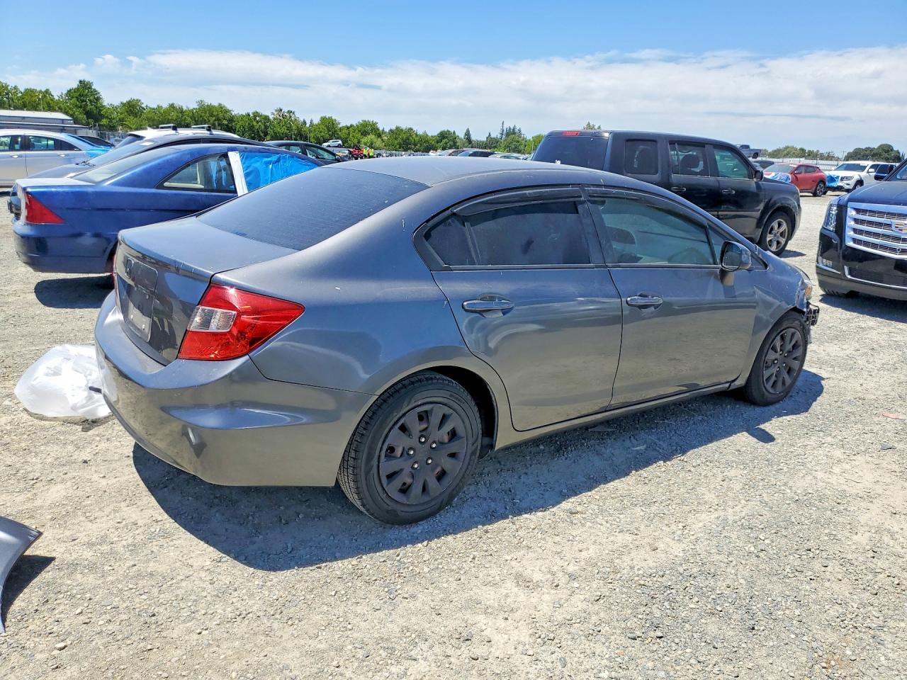 2012 Honda Civic Lx Gray vin: 19XFB2F56CE347296