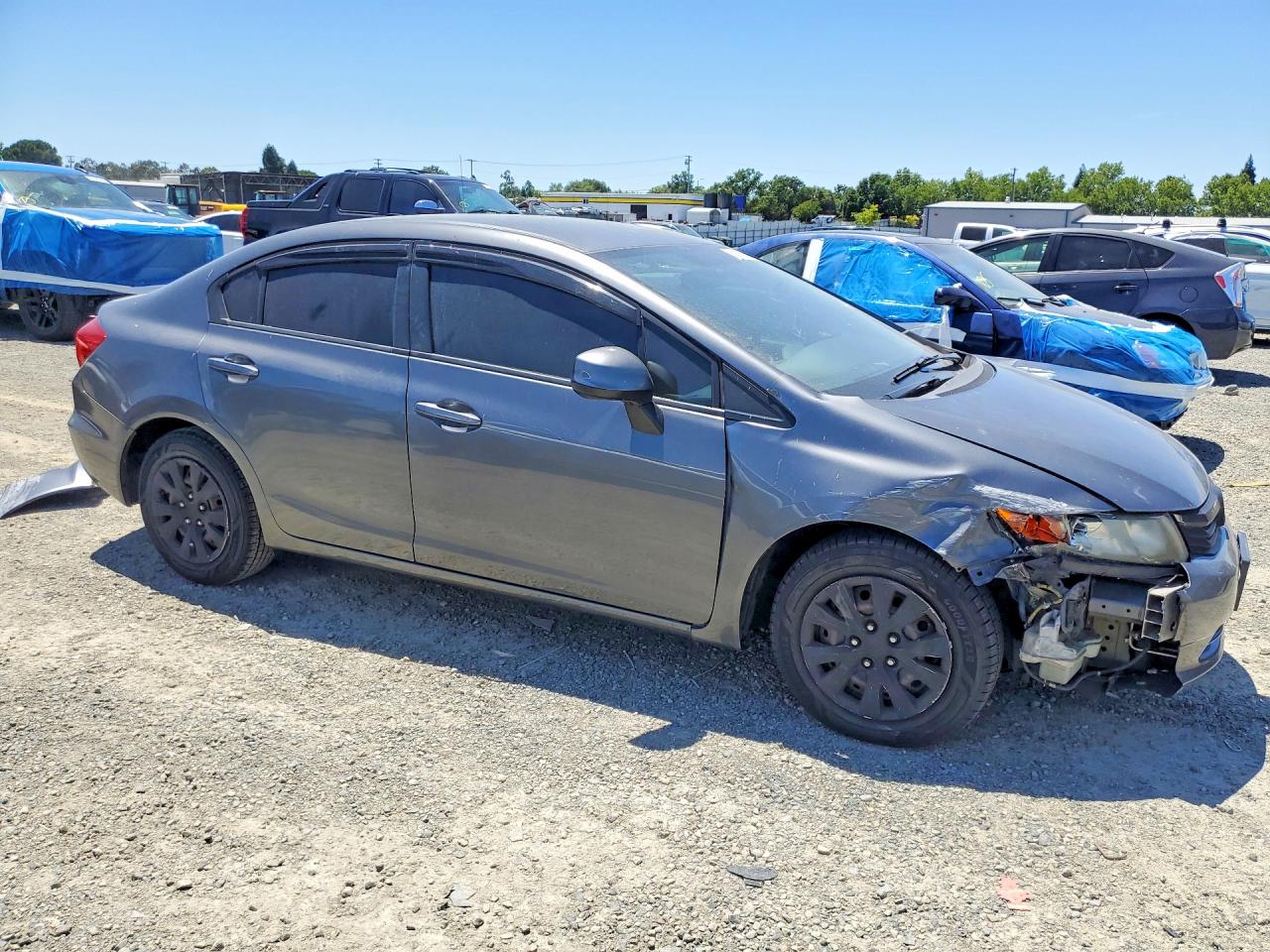 2012 Honda Civic Lx Gray vin: 19XFB2F56CE347296