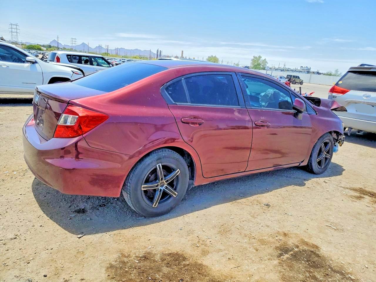 2012 Honda Civic Lx Burgundy vin: 19XFB2F56CE357326