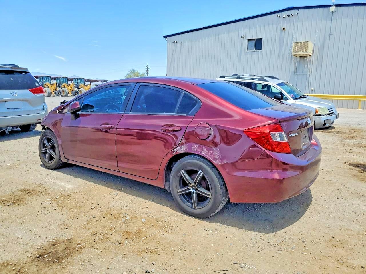2012 Honda Civic Lx Burgundy vin: 19XFB2F56CE357326