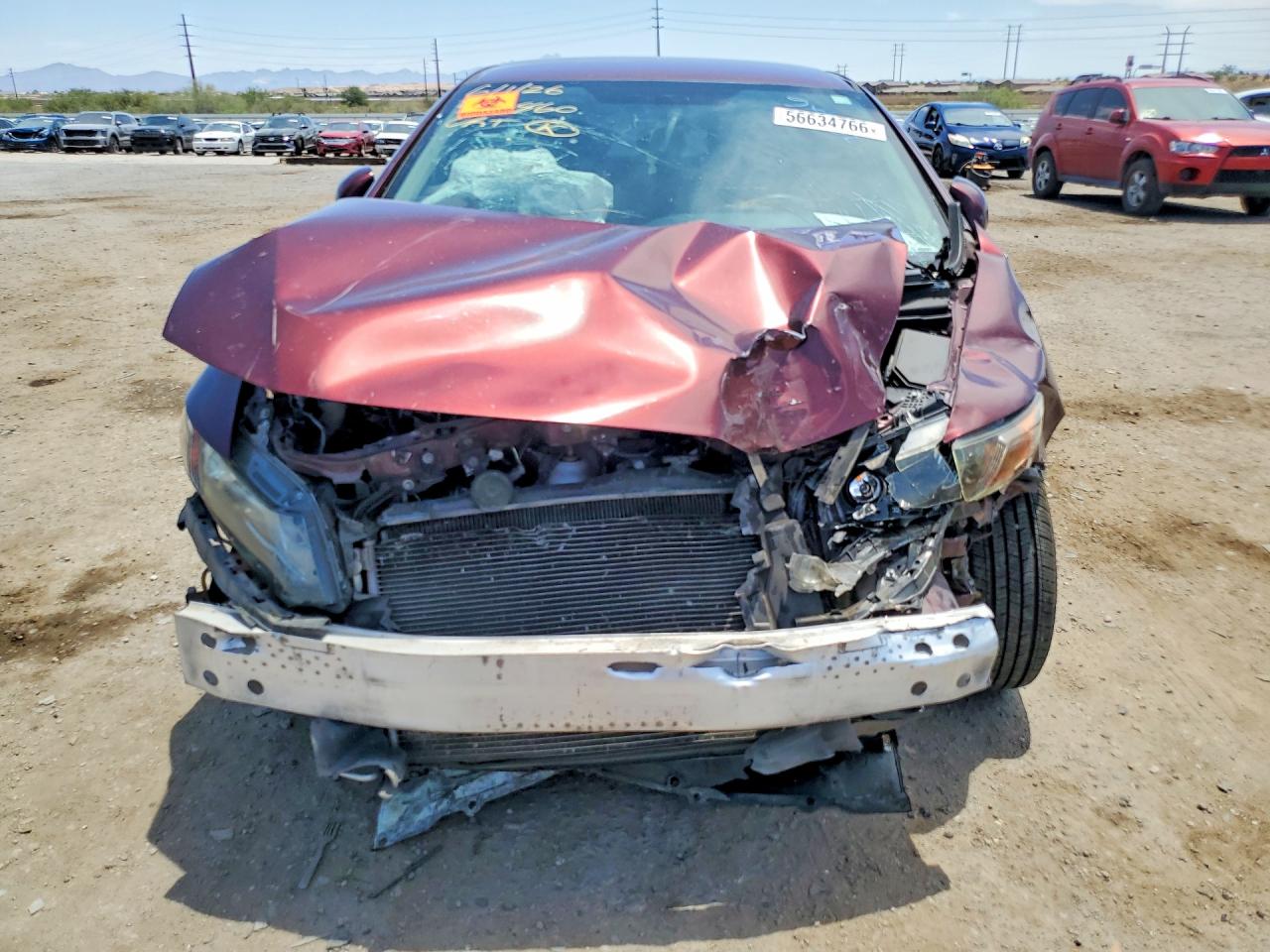 2012 Honda Civic Lx Burgundy vin: 19XFB2F56CE357326