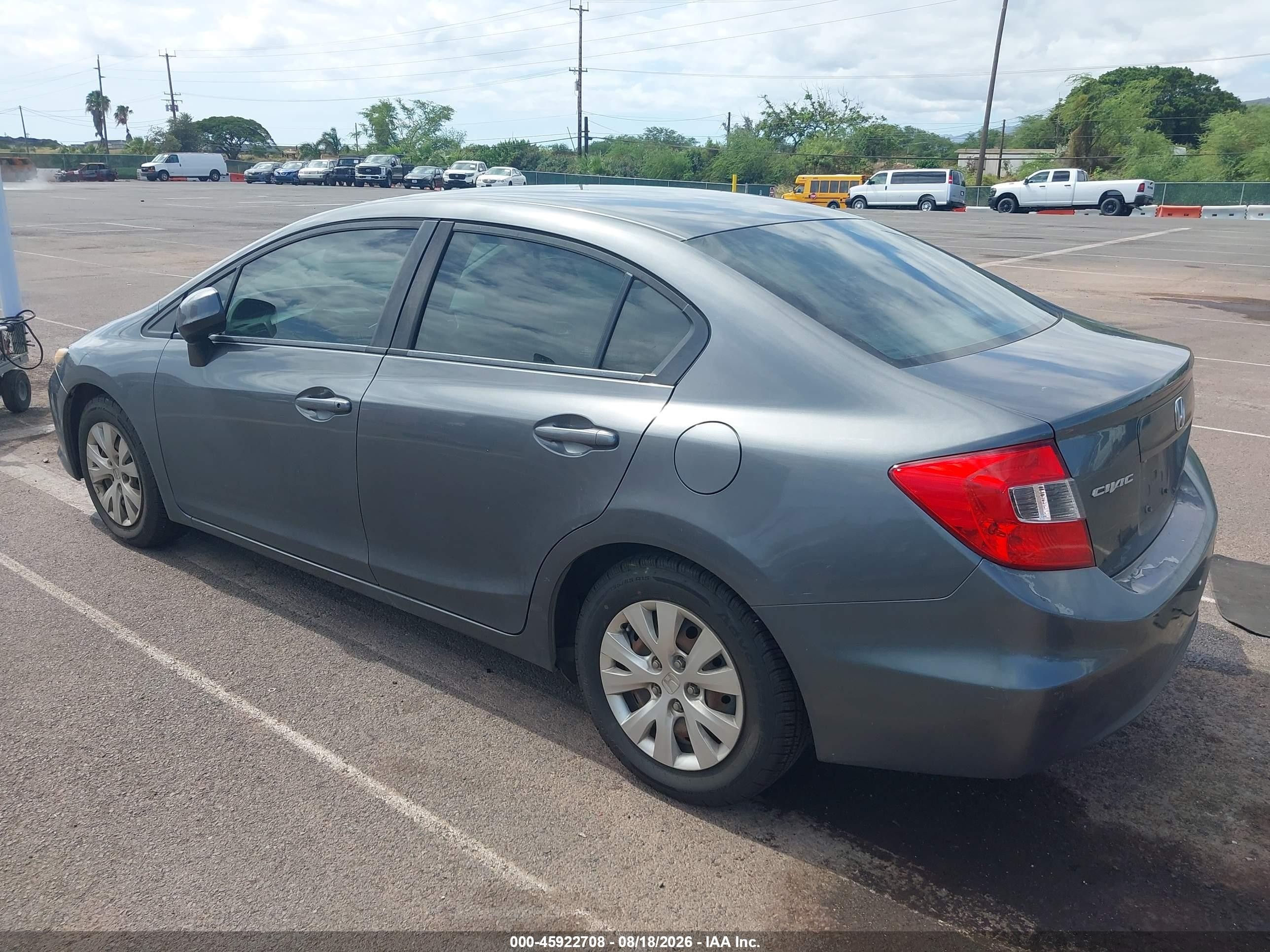 2012 Honda Civic Lx Gray vin: 19XFB2F56CE359268