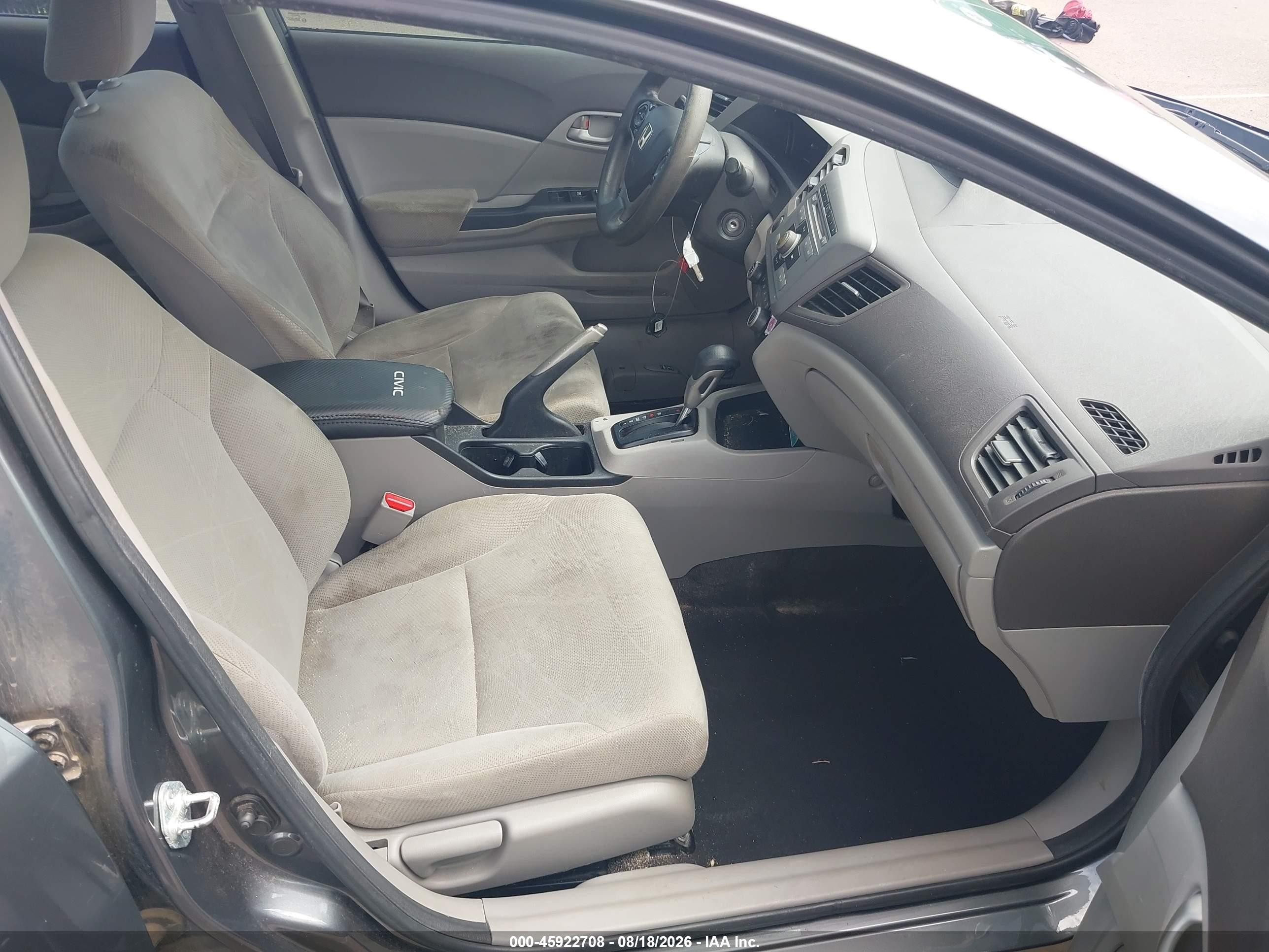 2012 Honda Civic Lx Gray vin: 19XFB2F56CE359268