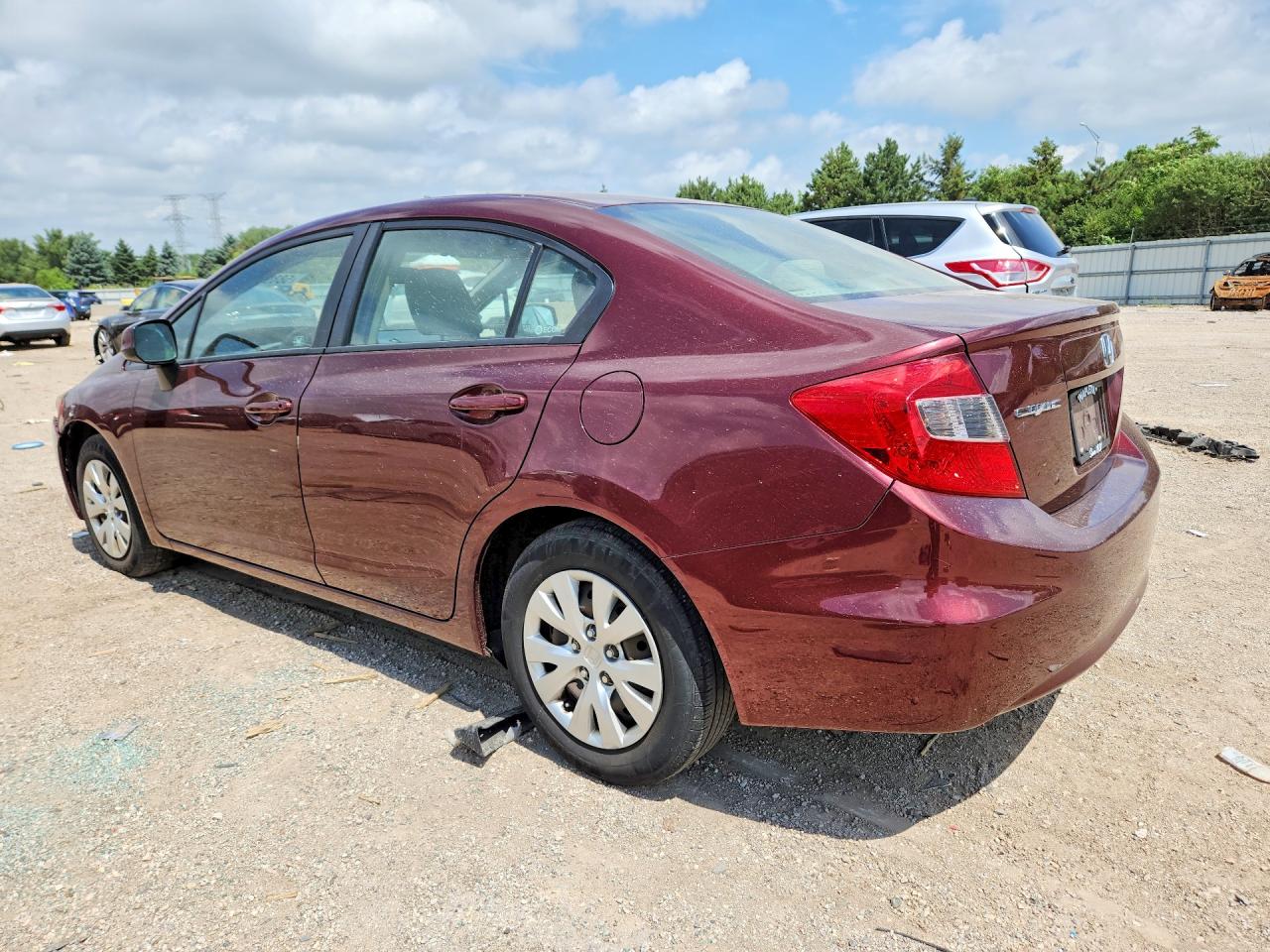 2012 Honda Civic Lx Burgundy vin: 19XFB2F56CE369458