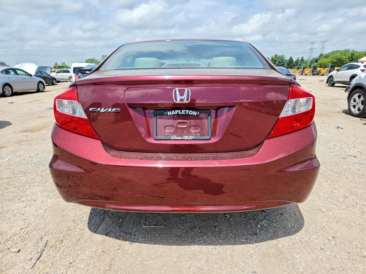 2012 Honda Civic Lx Burgundy vin: 19XFB2F56CE369458