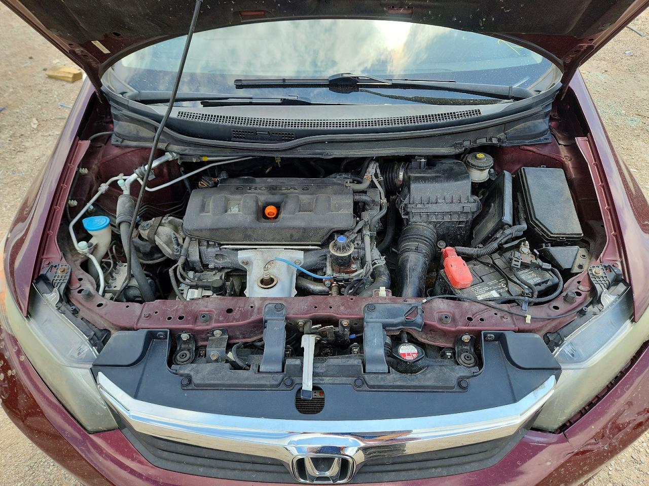 2012 Honda Civic Lx Burgundy vin: 19XFB2F56CE369458