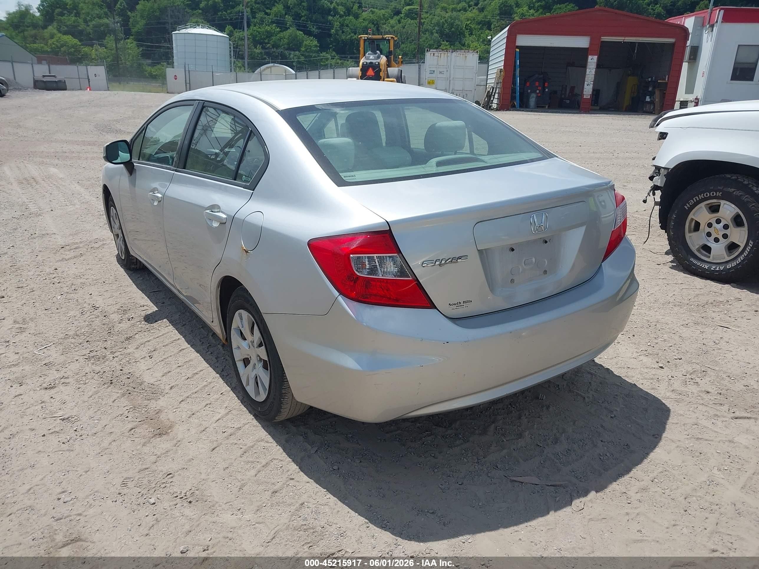 2012 Honda Civic Lx Silver vin: 19XFB2F56CE380931