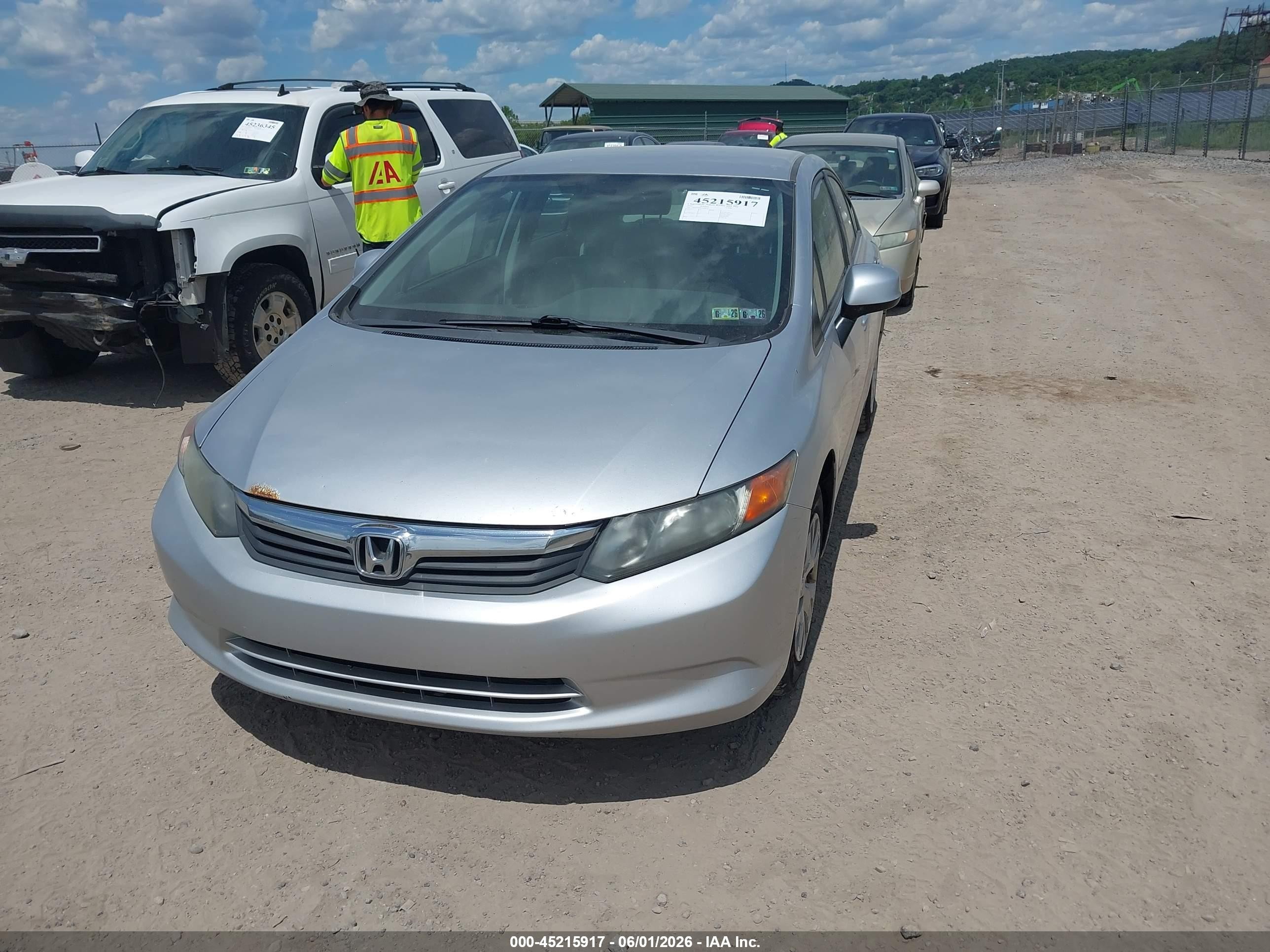 2012 Honda Civic Lx Silver vin: 19XFB2F56CE380931