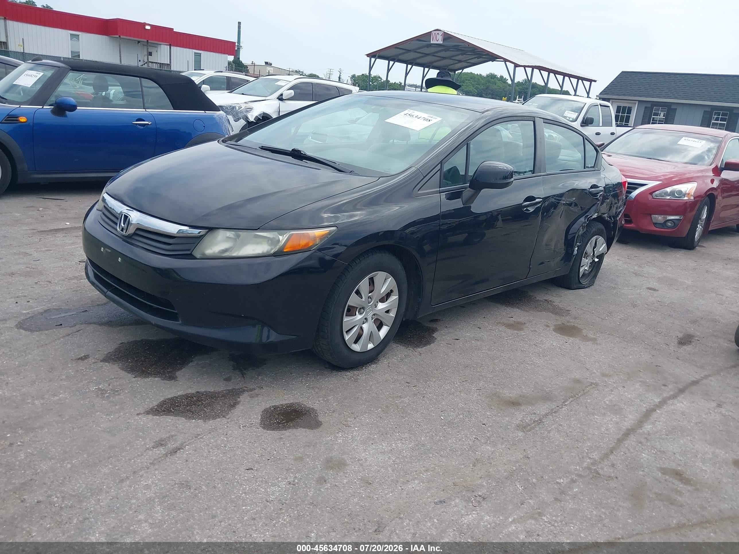2012 Honda Civic Lx Черный vin: 19XFB2F56CE383134