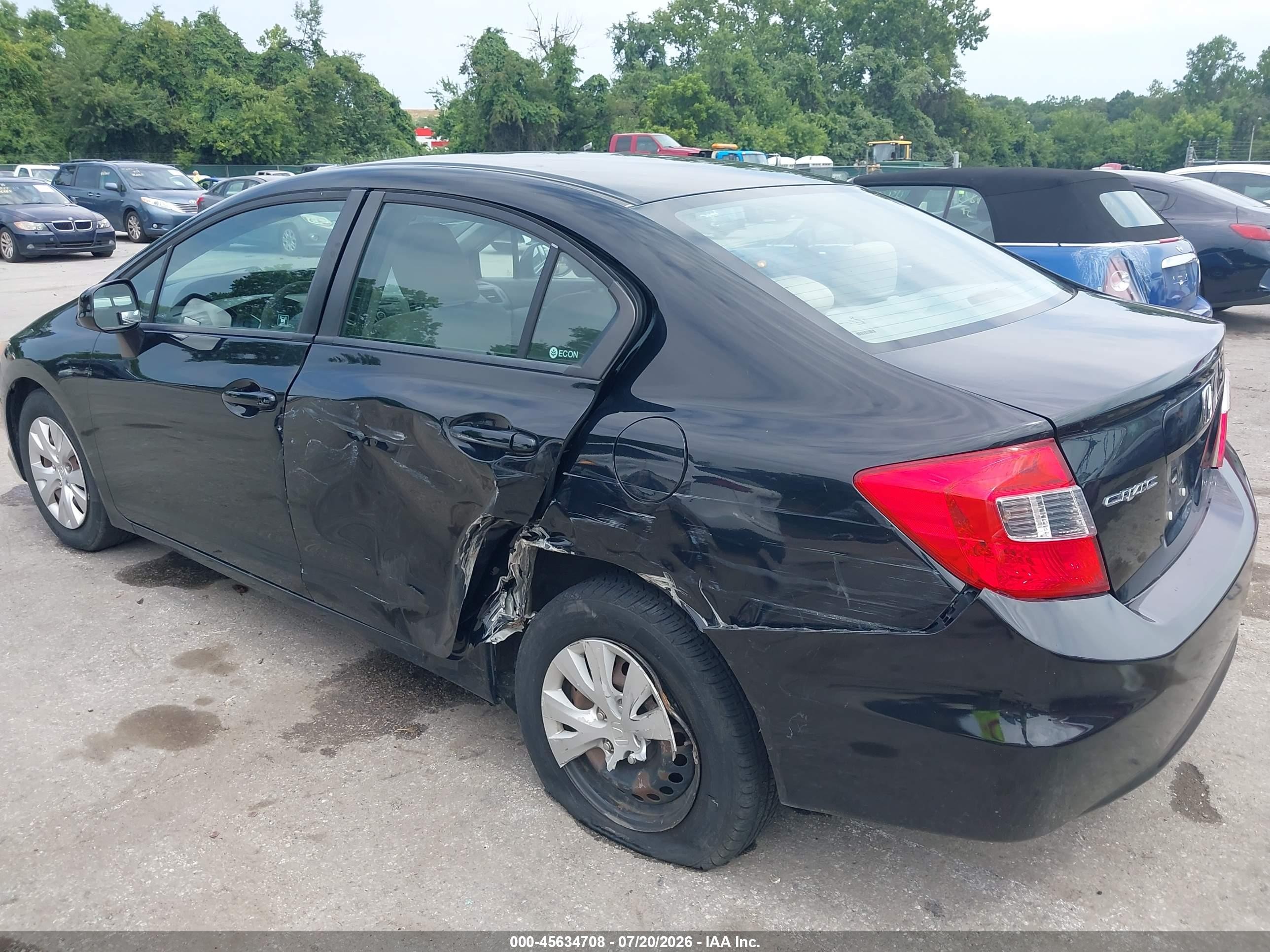 2012 Honda Civic Lx Черный vin: 19XFB2F56CE383134