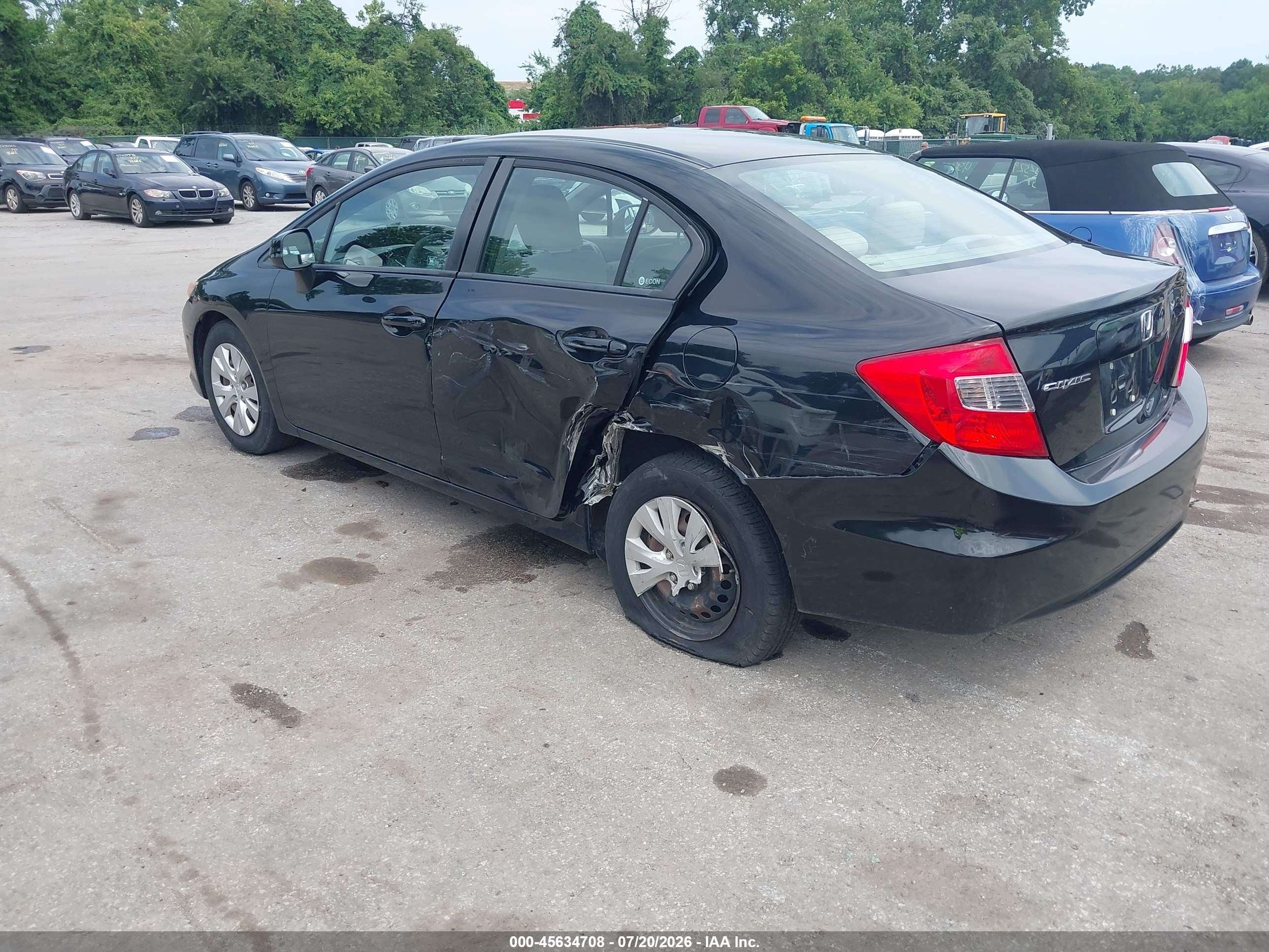 2012 Honda Civic Lx Черный vin: 19XFB2F56CE383134