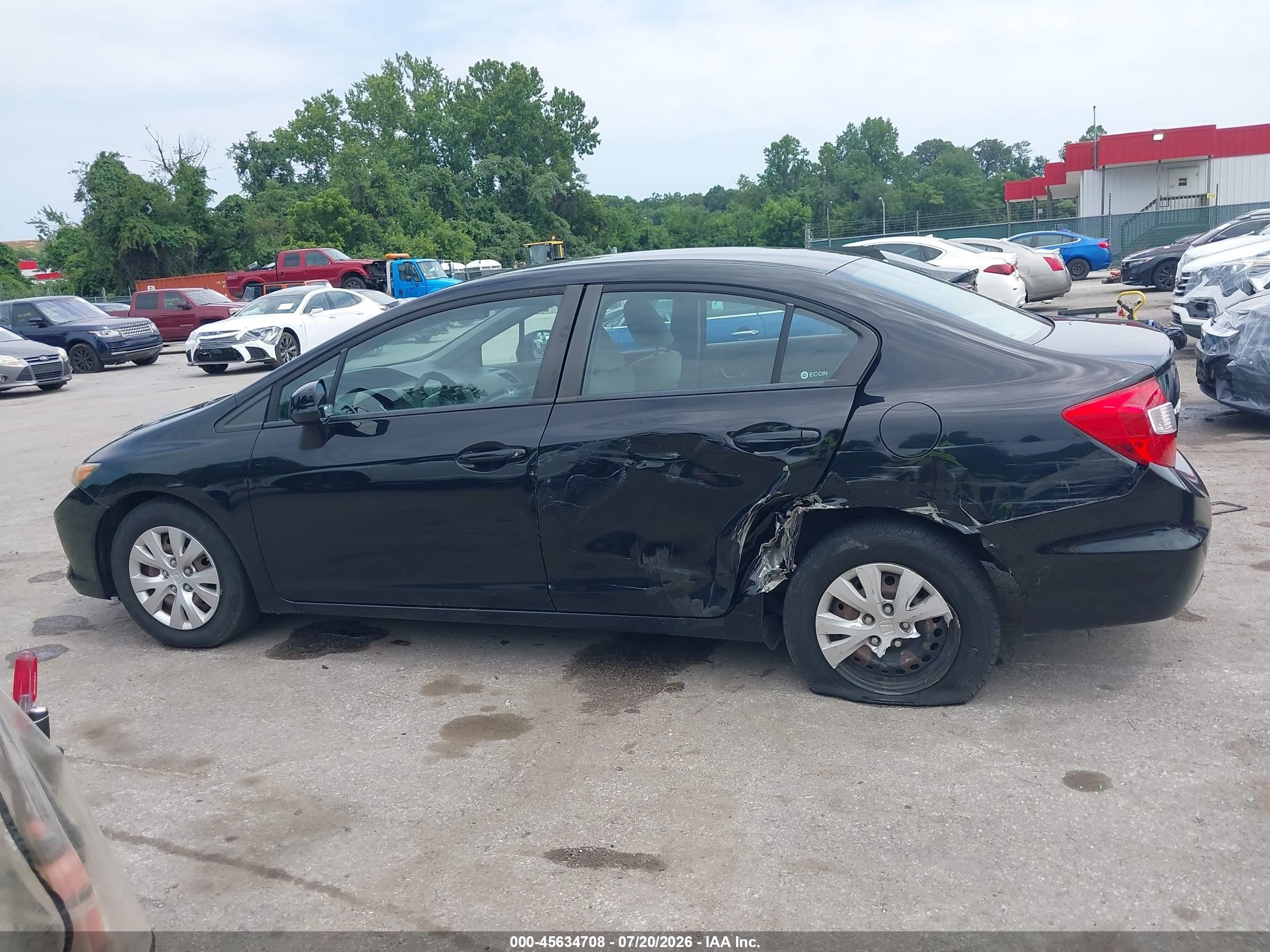 2012 Honda Civic Lx Черный vin: 19XFB2F56CE383134