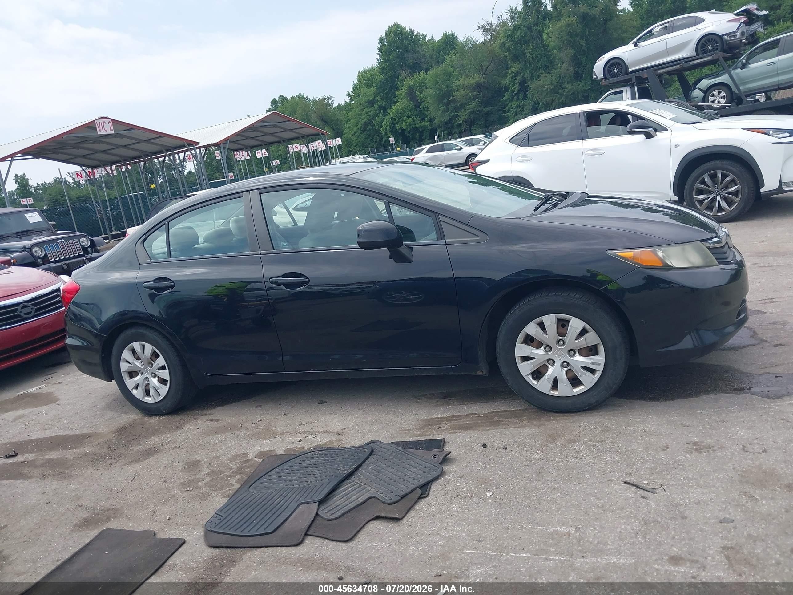 2012 Honda Civic Lx Черный vin: 19XFB2F56CE383134