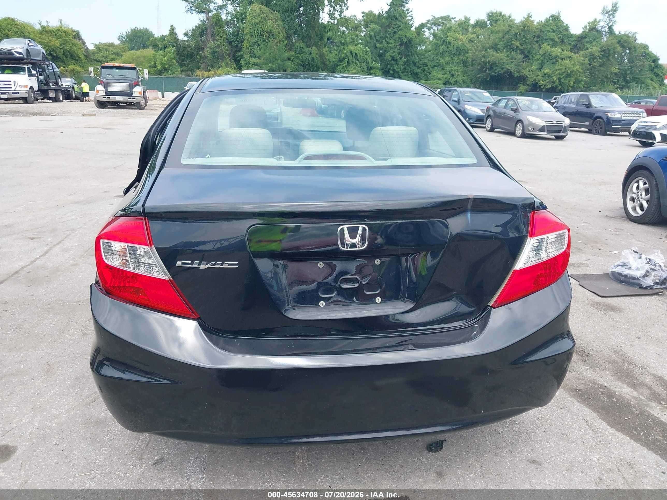 2012 Honda Civic Lx Черный vin: 19XFB2F56CE383134