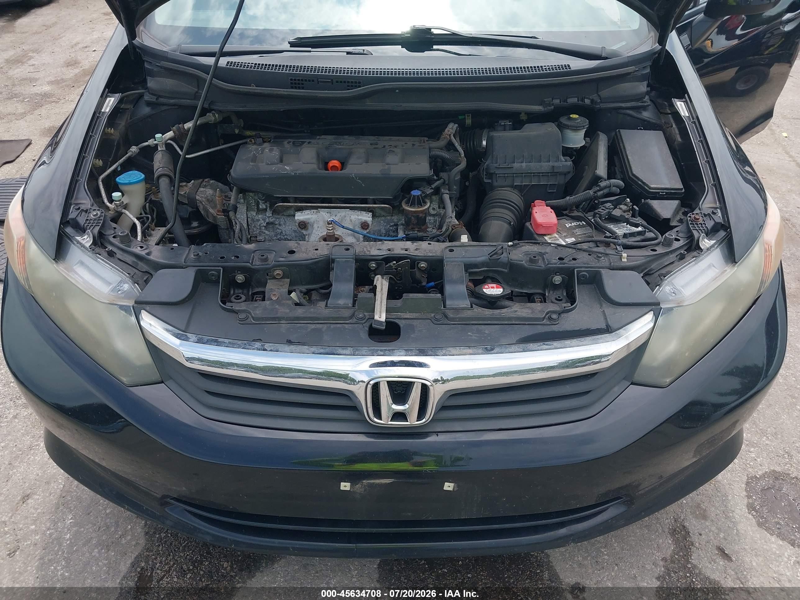 2012 Honda Civic Lx Черный vin: 19XFB2F56CE383134
