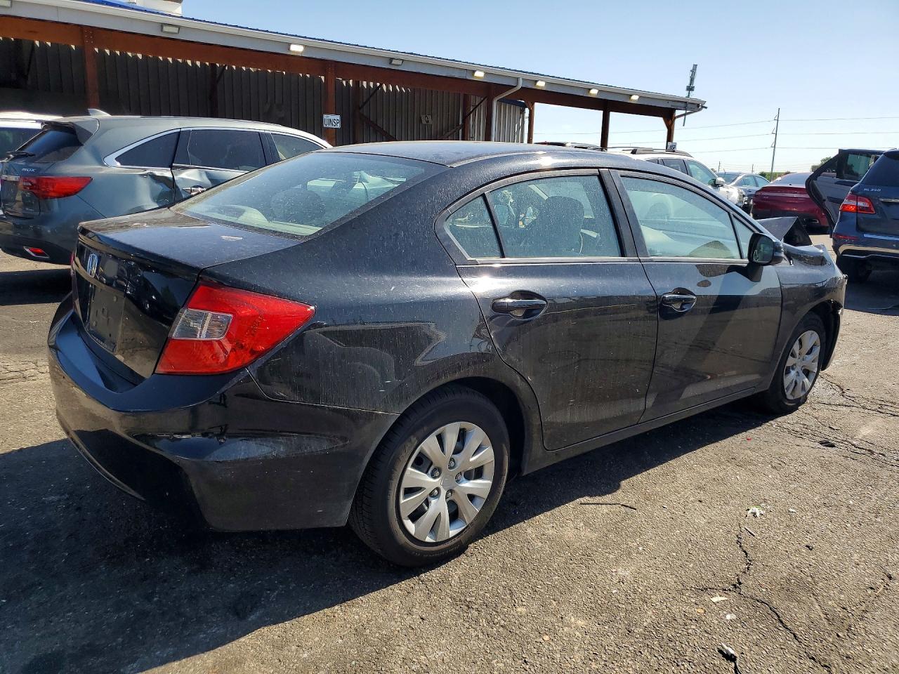 2012 Honda Civic Lx Black vin: 19XFB2F56CE388334