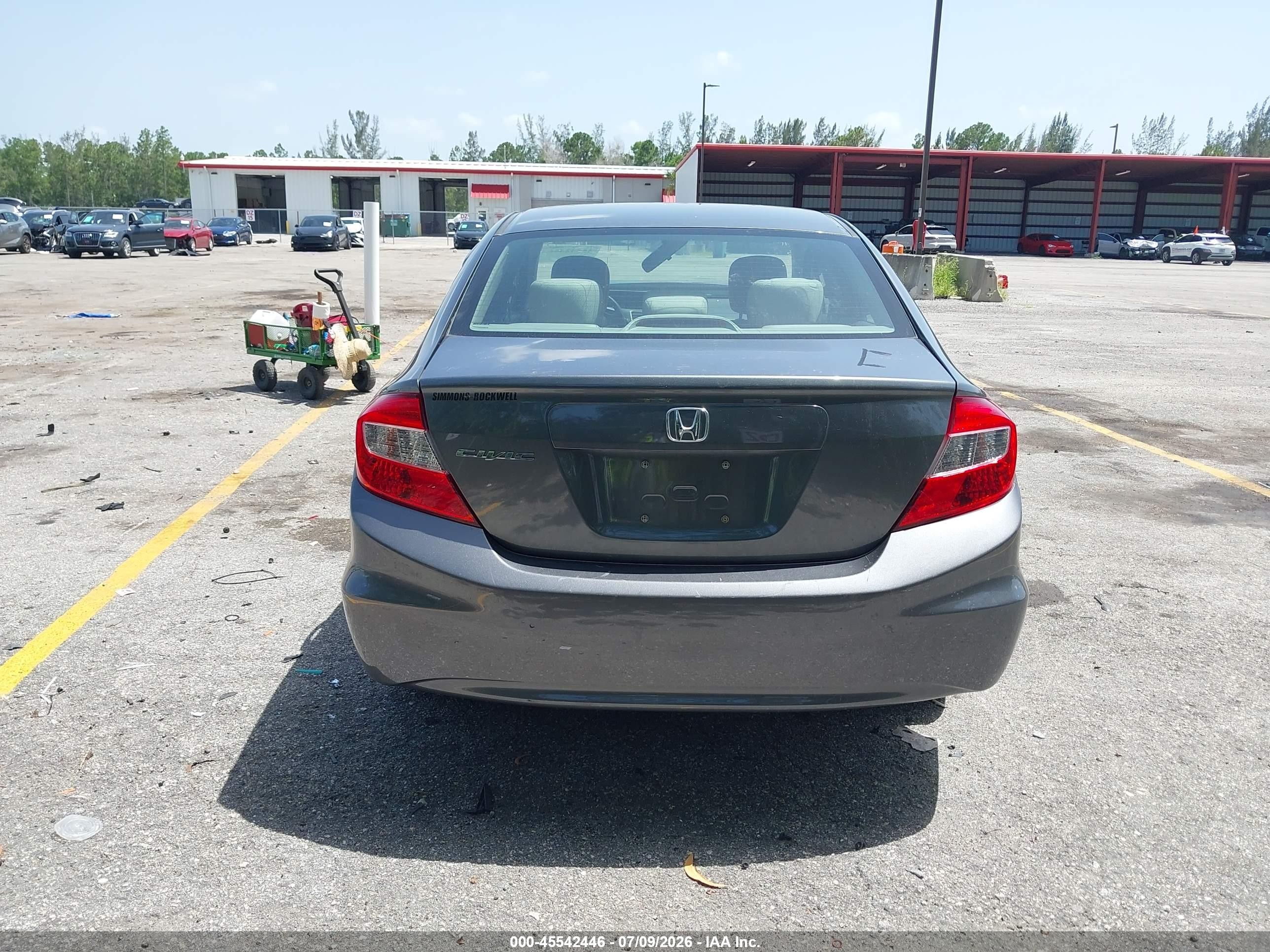 2012 Honda Civic Lx Brown vin: 19XFB2F56CE389323