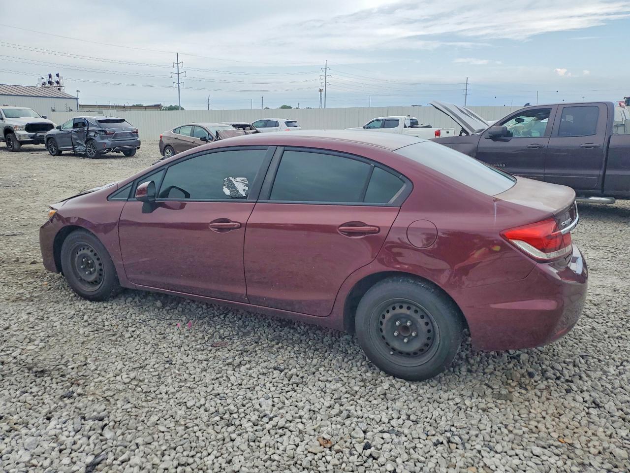 2013 Honda Civic Lx Burgundy vin: 19XFB2F56DE011584