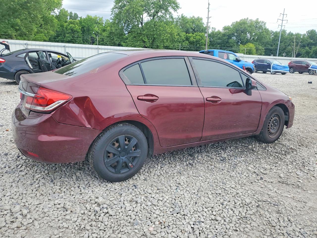 2013 Honda Civic Lx Burgundy vin: 19XFB2F56DE011584