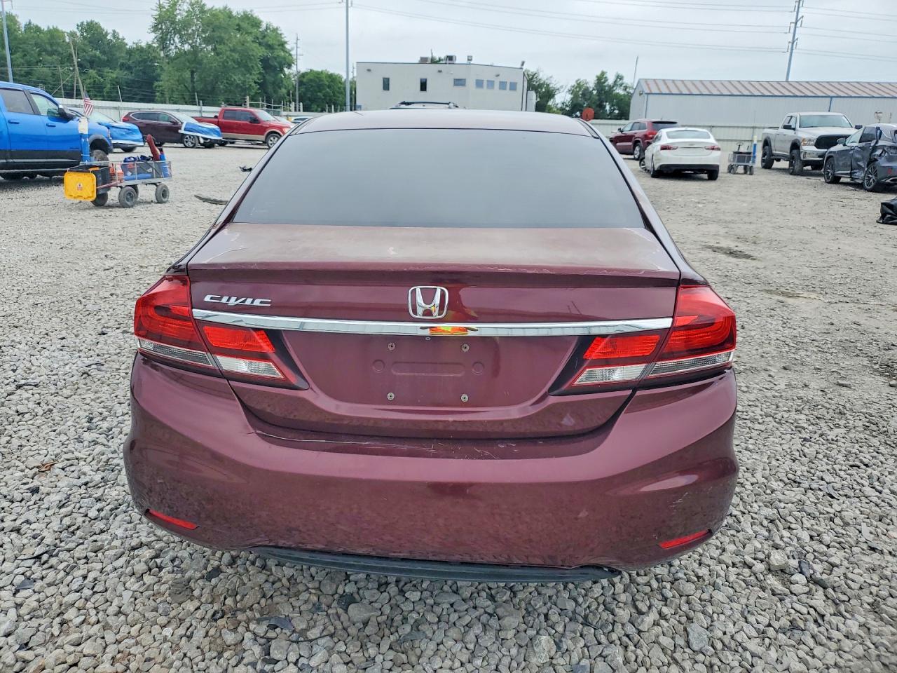 2013 Honda Civic Lx Burgundy vin: 19XFB2F56DE011584