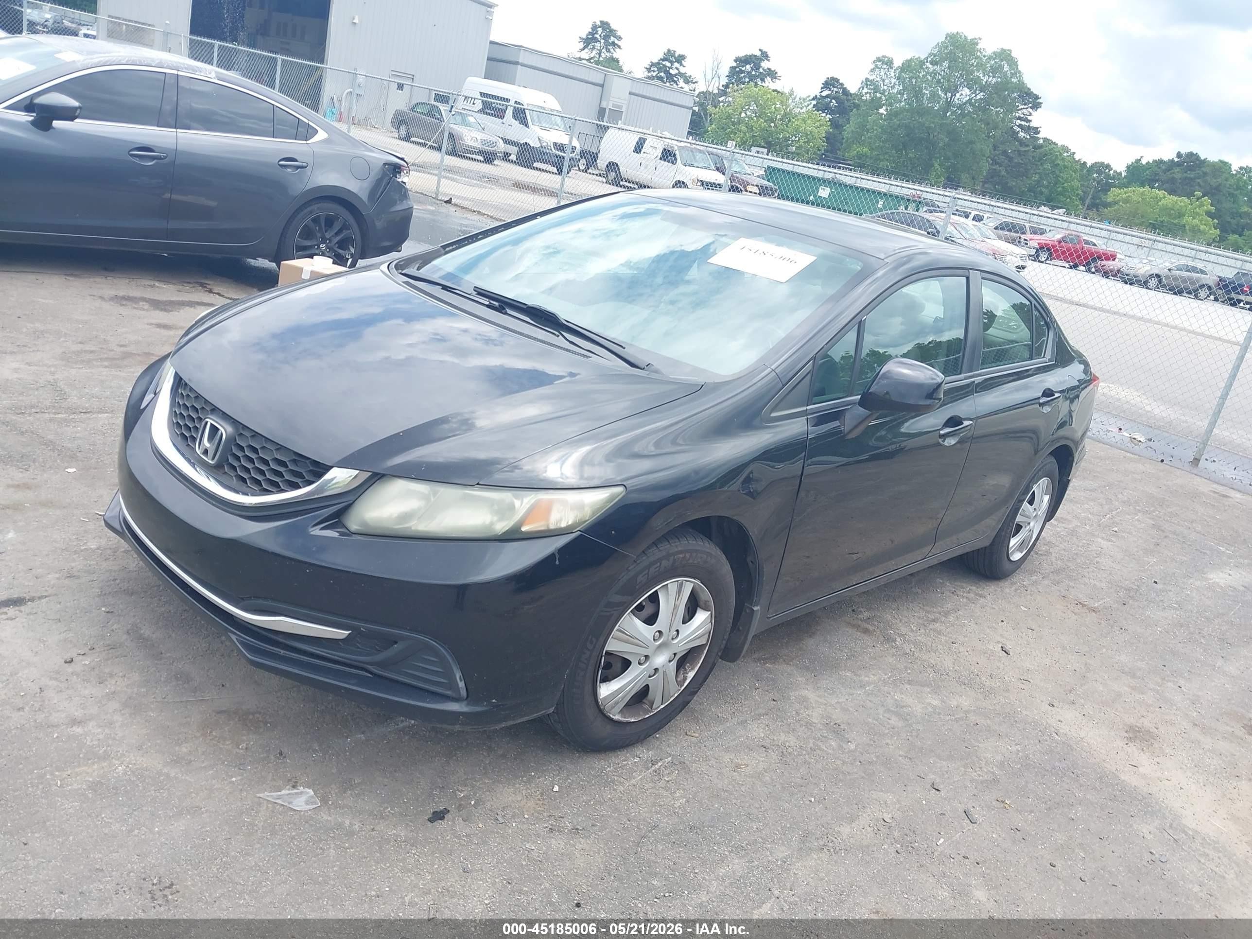 2013 Honda Civic Lx Black vin: 19XFB2F56DE016865