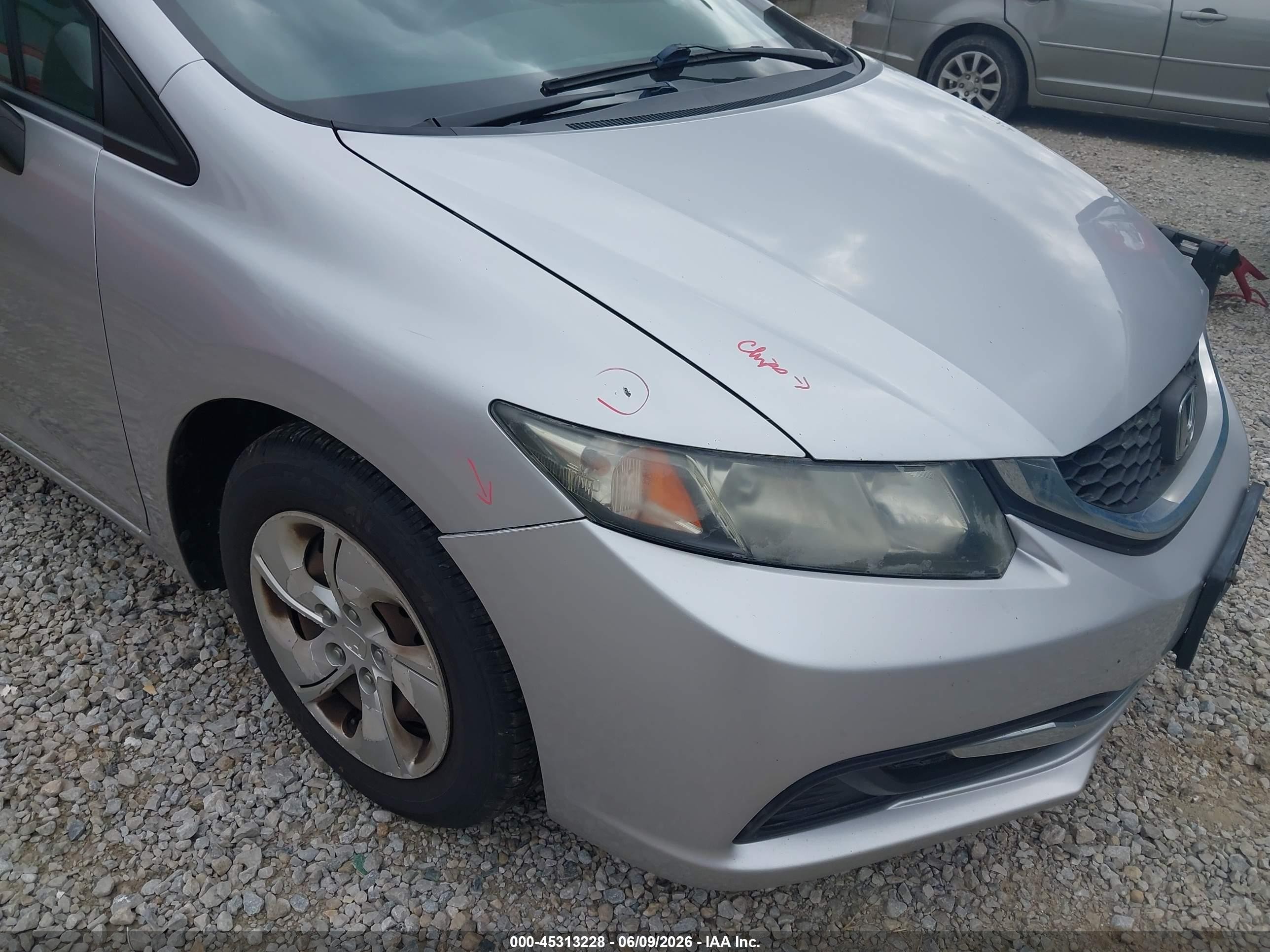 2013 Honda Civic Lx Silver vin: 19XFB2F56DE026215