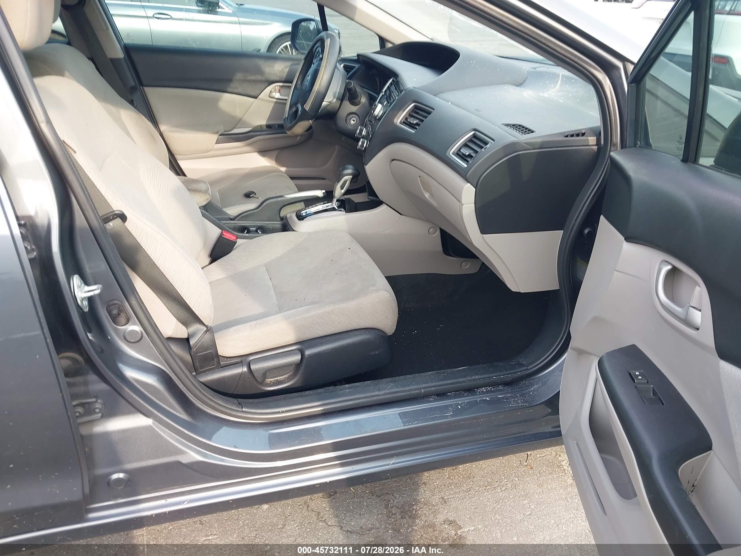 2013 Honda Civic Lx Gray vin: 19XFB2F56DE035898