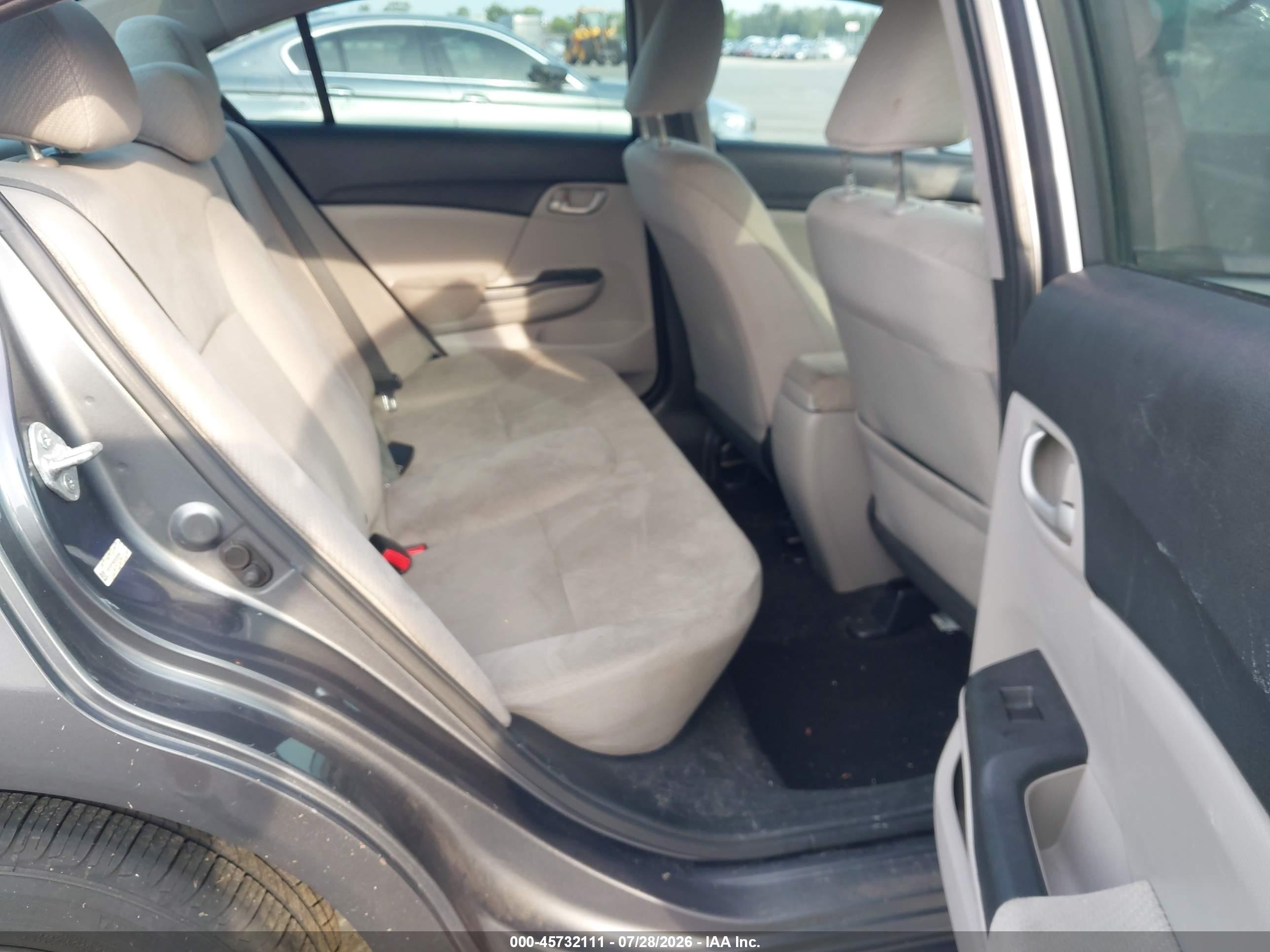 2013 Honda Civic Lx Gray vin: 19XFB2F56DE035898