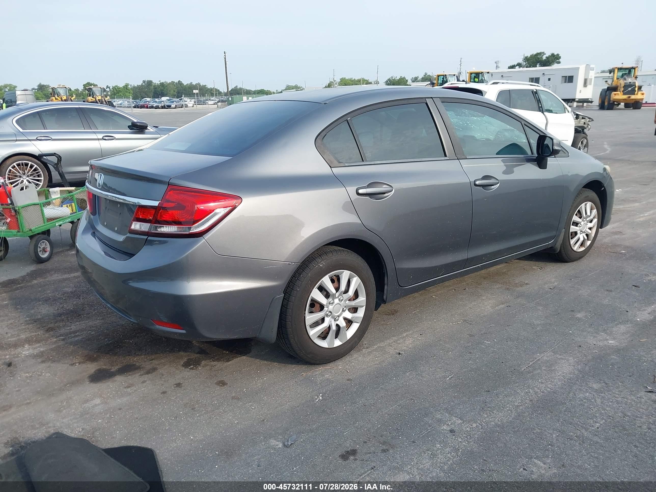 2013 Honda Civic Lx Gray vin: 19XFB2F56DE035898