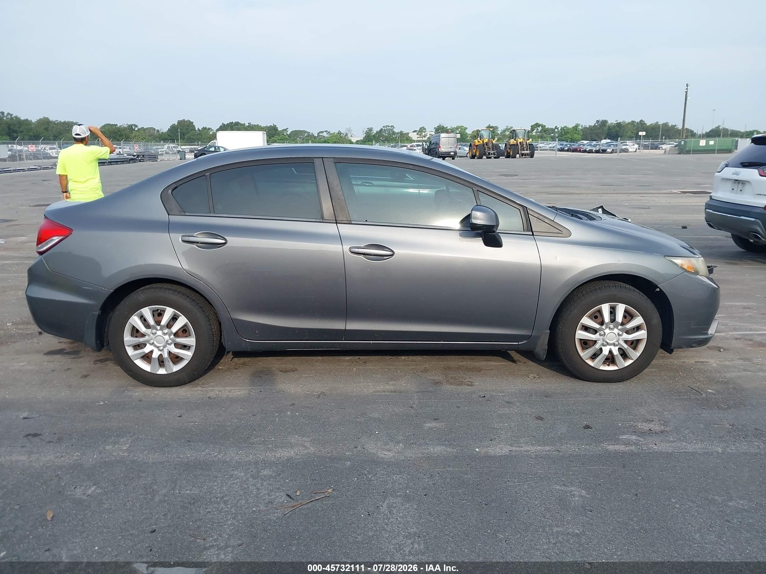 2013 Honda Civic Lx Gray vin: 19XFB2F56DE035898