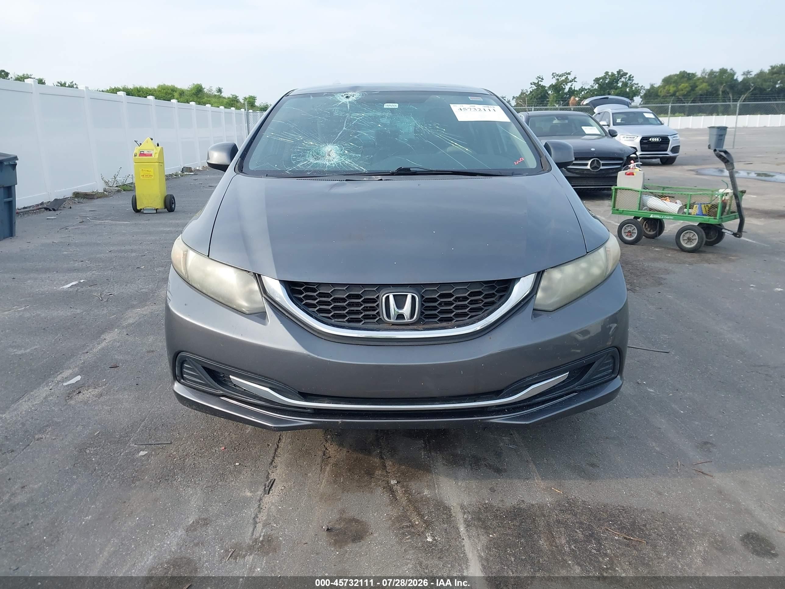 2013 Honda Civic Lx Gray vin: 19XFB2F56DE035898
