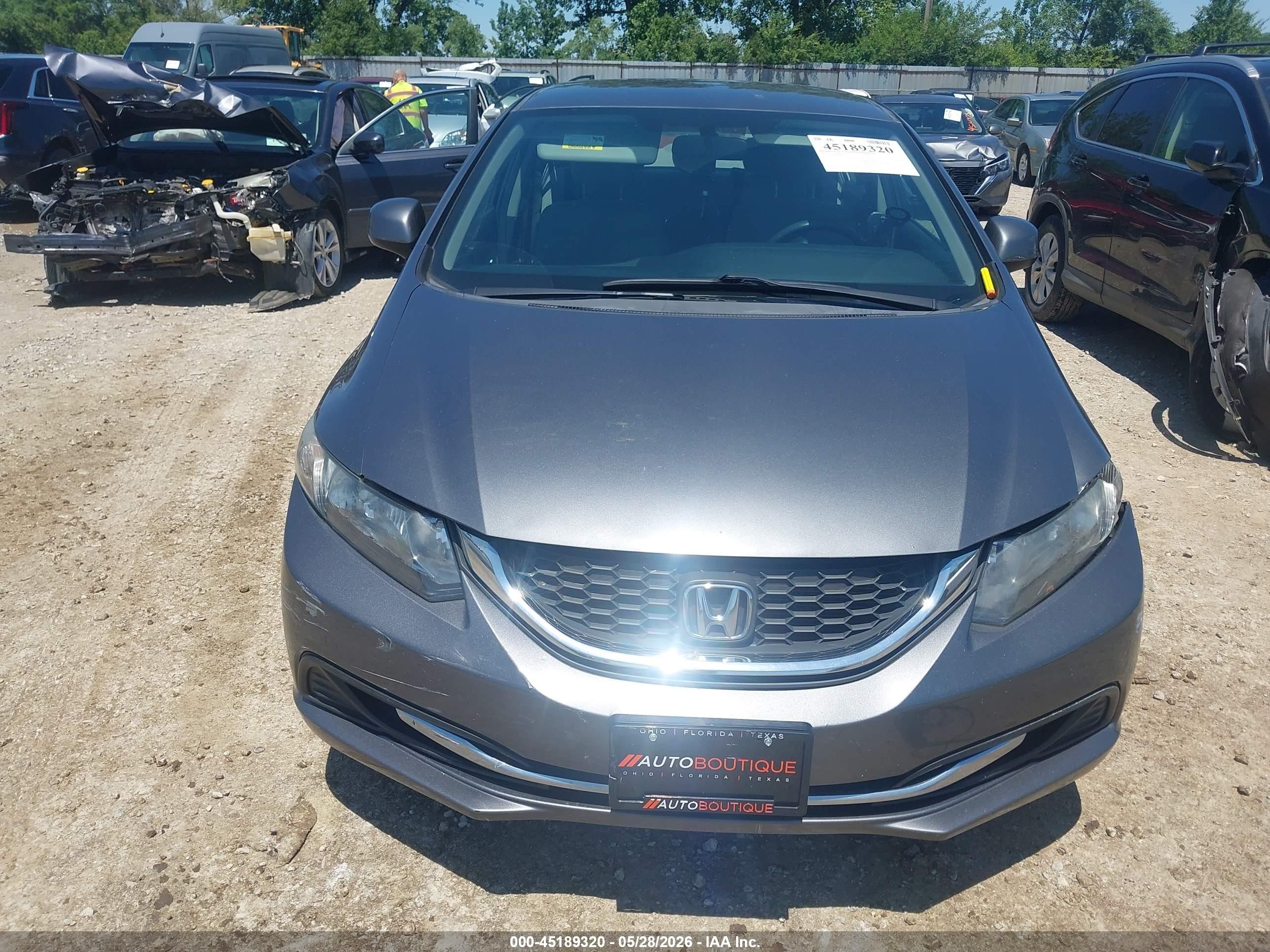 2013 Honda Civic Lx Gray vin: 19XFB2F56DE036730