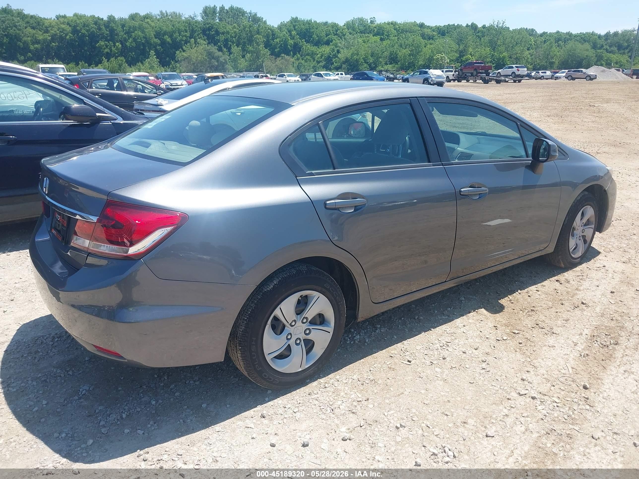 2013 Honda Civic Lx Gray vin: 19XFB2F56DE036730