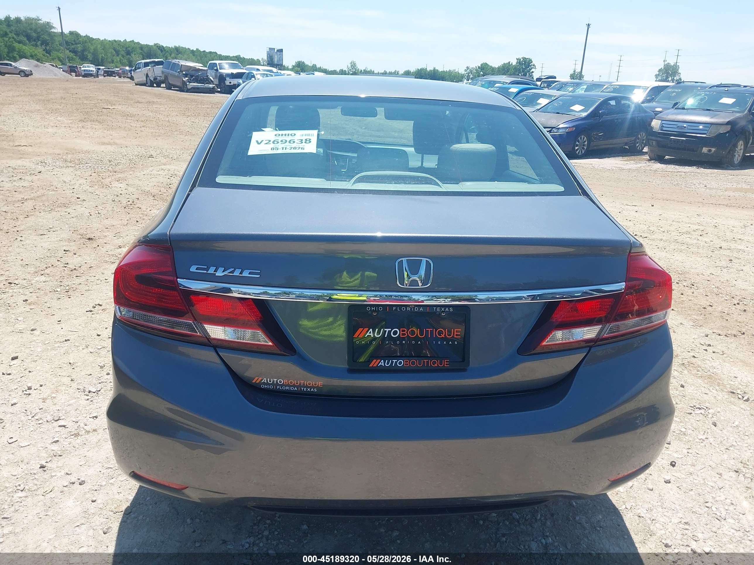 2013 Honda Civic Lx Gray vin: 19XFB2F56DE036730