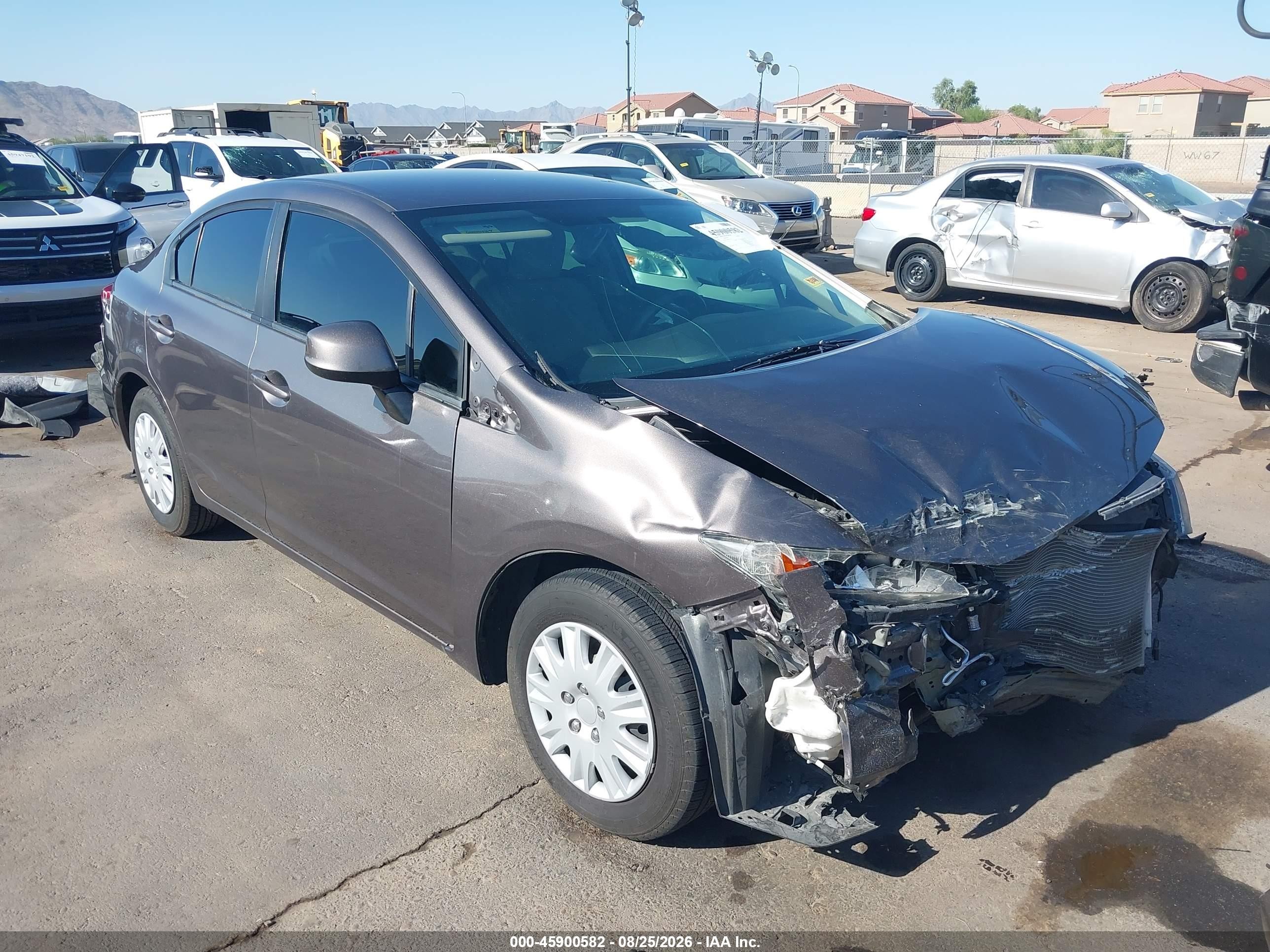 2013 Honda Civic Lx Gray vin: 19XFB2F56DE044732