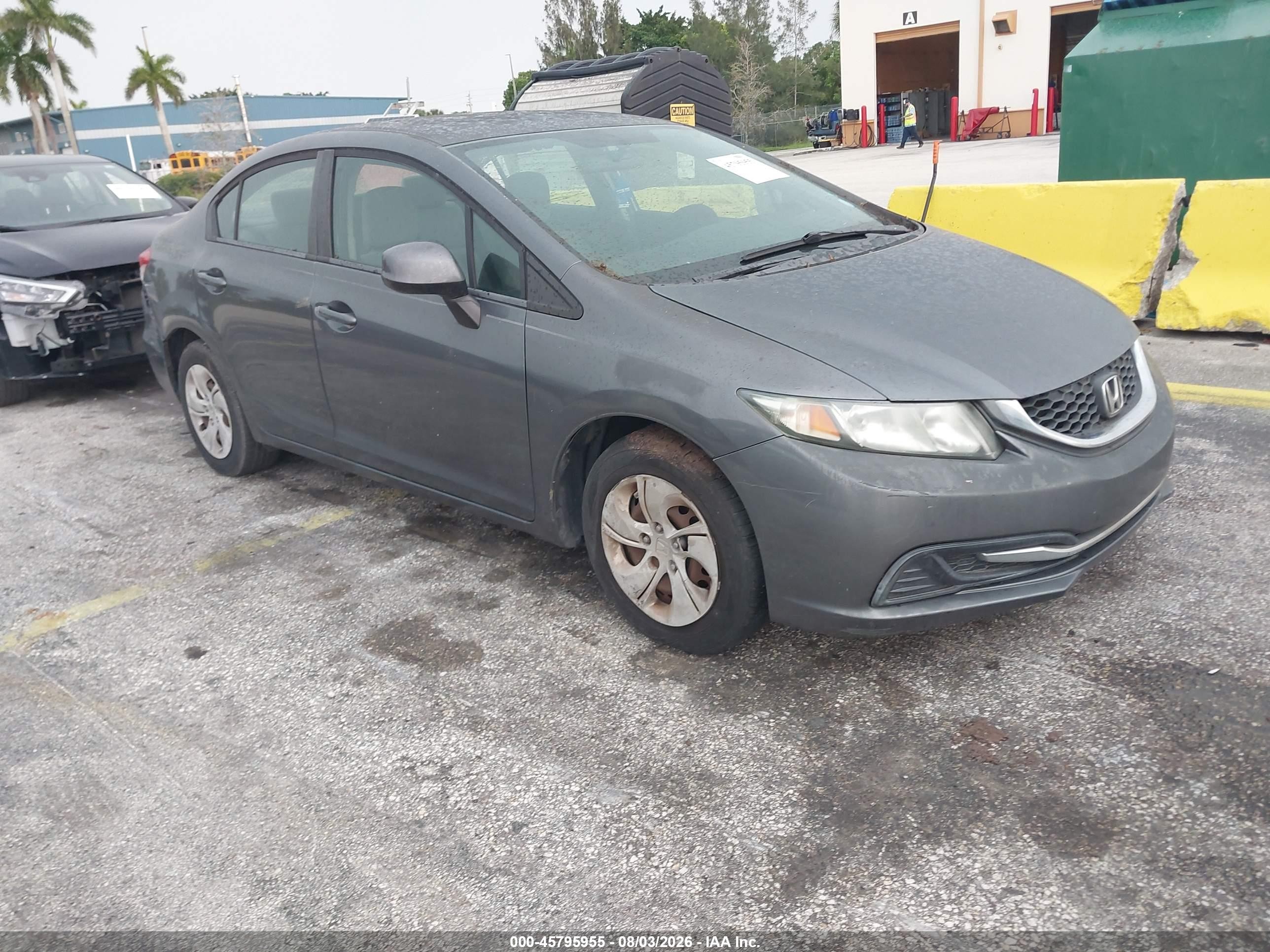 2013 Honda Civic Lx Gray vin: 19XFB2F56DE063409