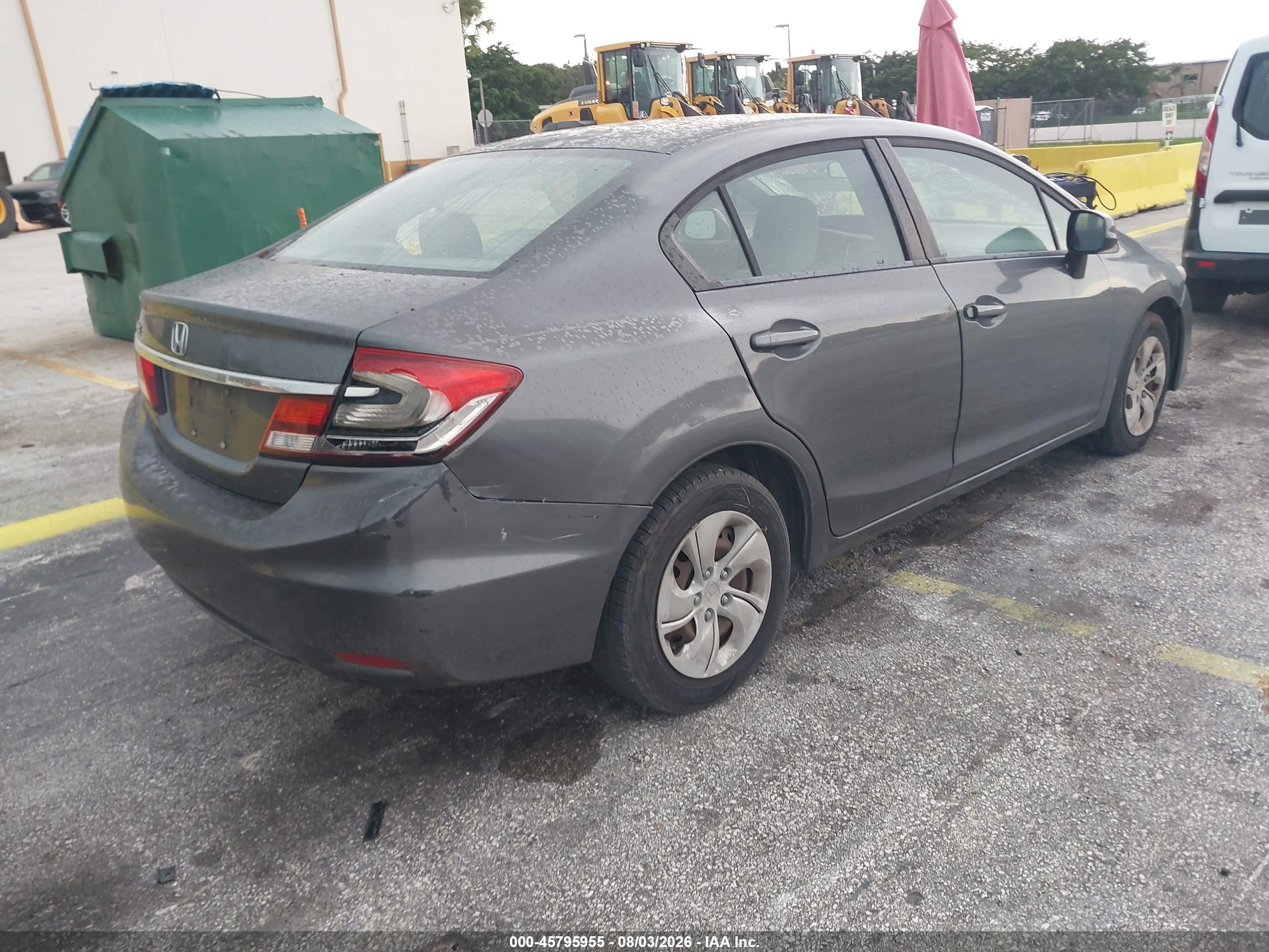 2013 Honda Civic Lx Gray vin: 19XFB2F56DE063409