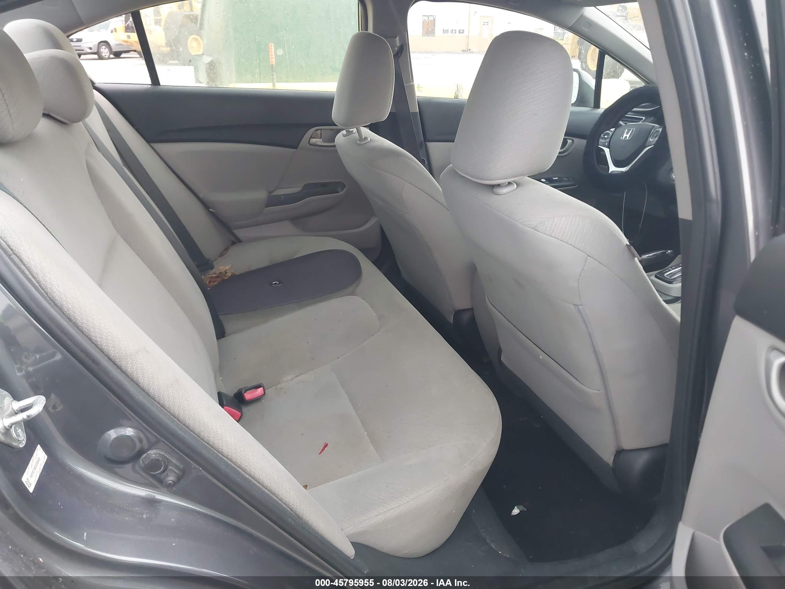 2013 Honda Civic Lx Gray vin: 19XFB2F56DE063409