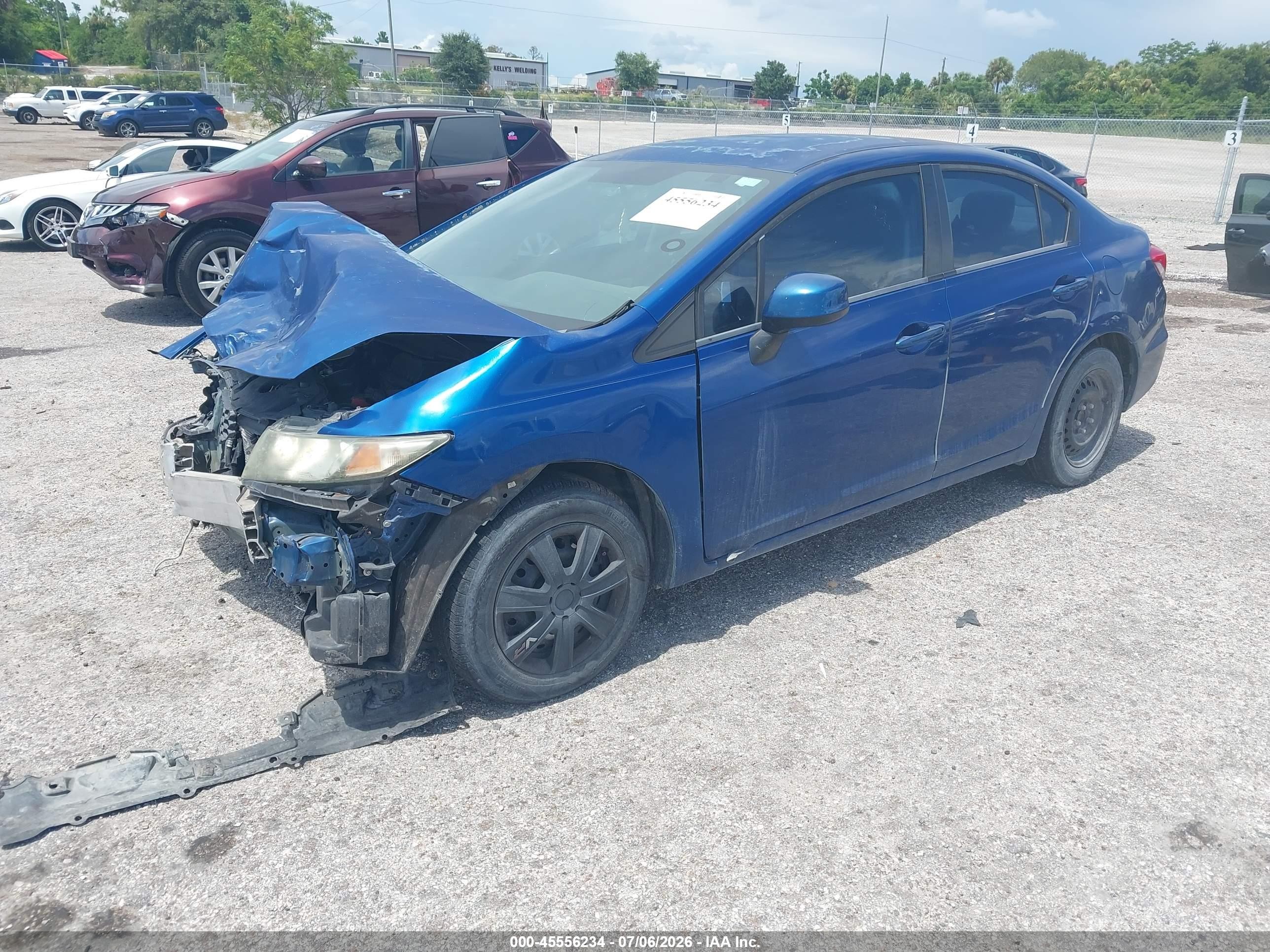 2013 Honda Civic Lx Dark Blue vin: 19XFB2F56DE079285