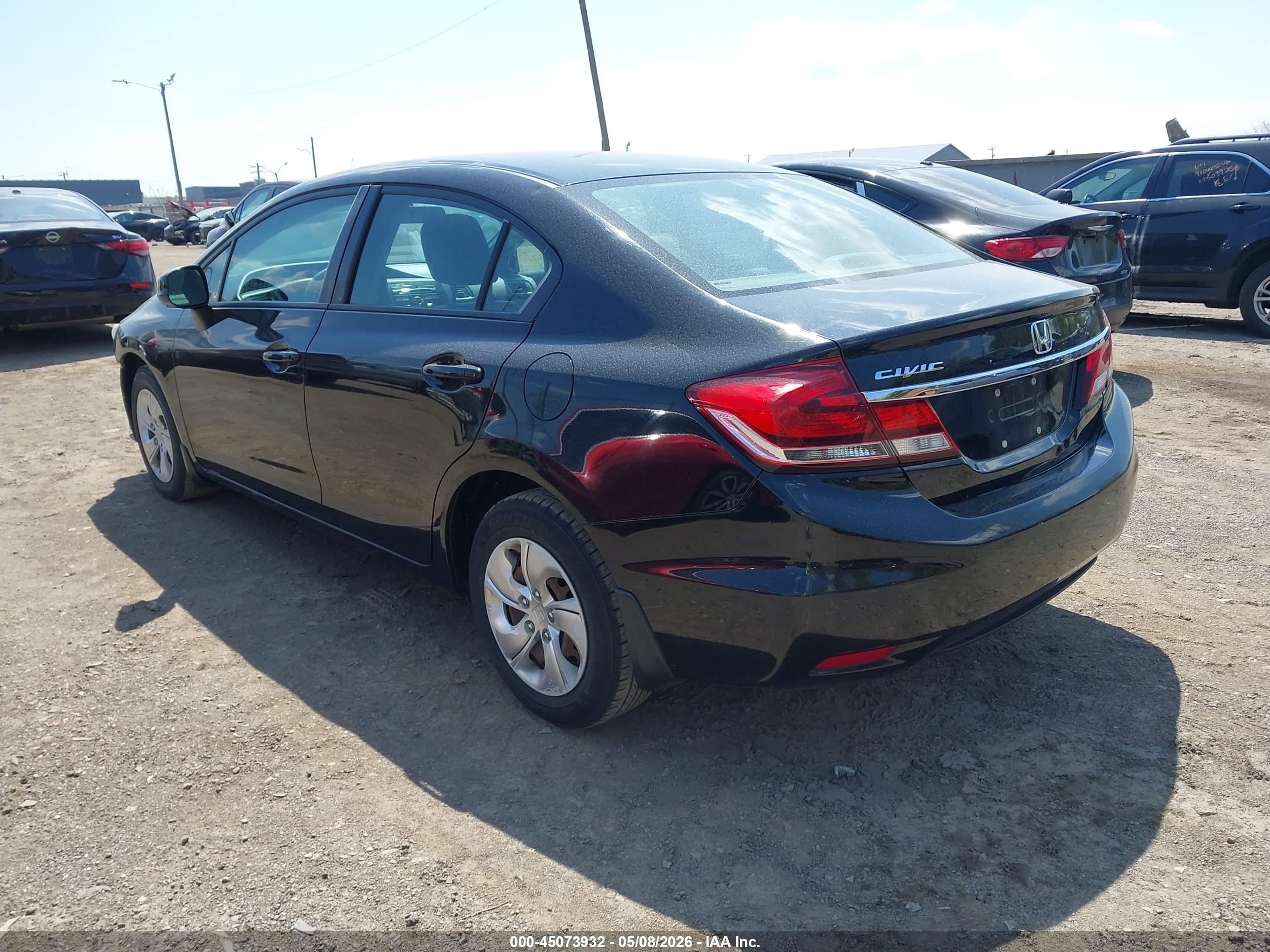 2013 Honda Civic Lx Black vin: 19XFB2F56DE081201