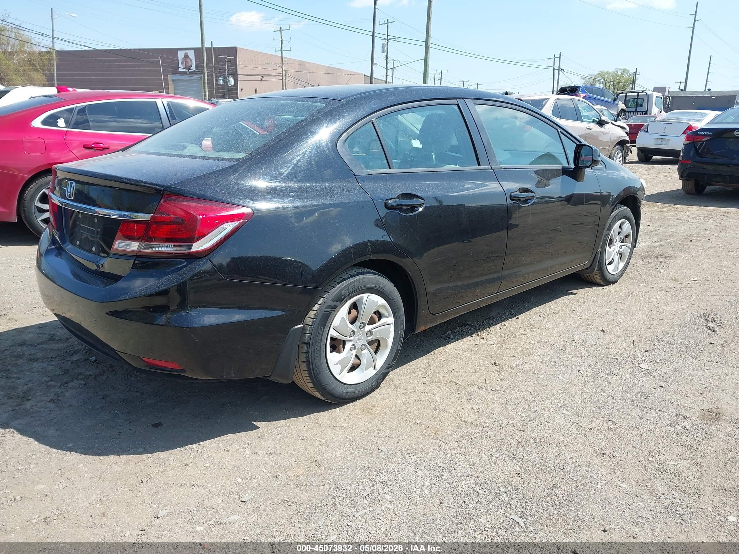 2013 Honda Civic Lx Black vin: 19XFB2F56DE081201