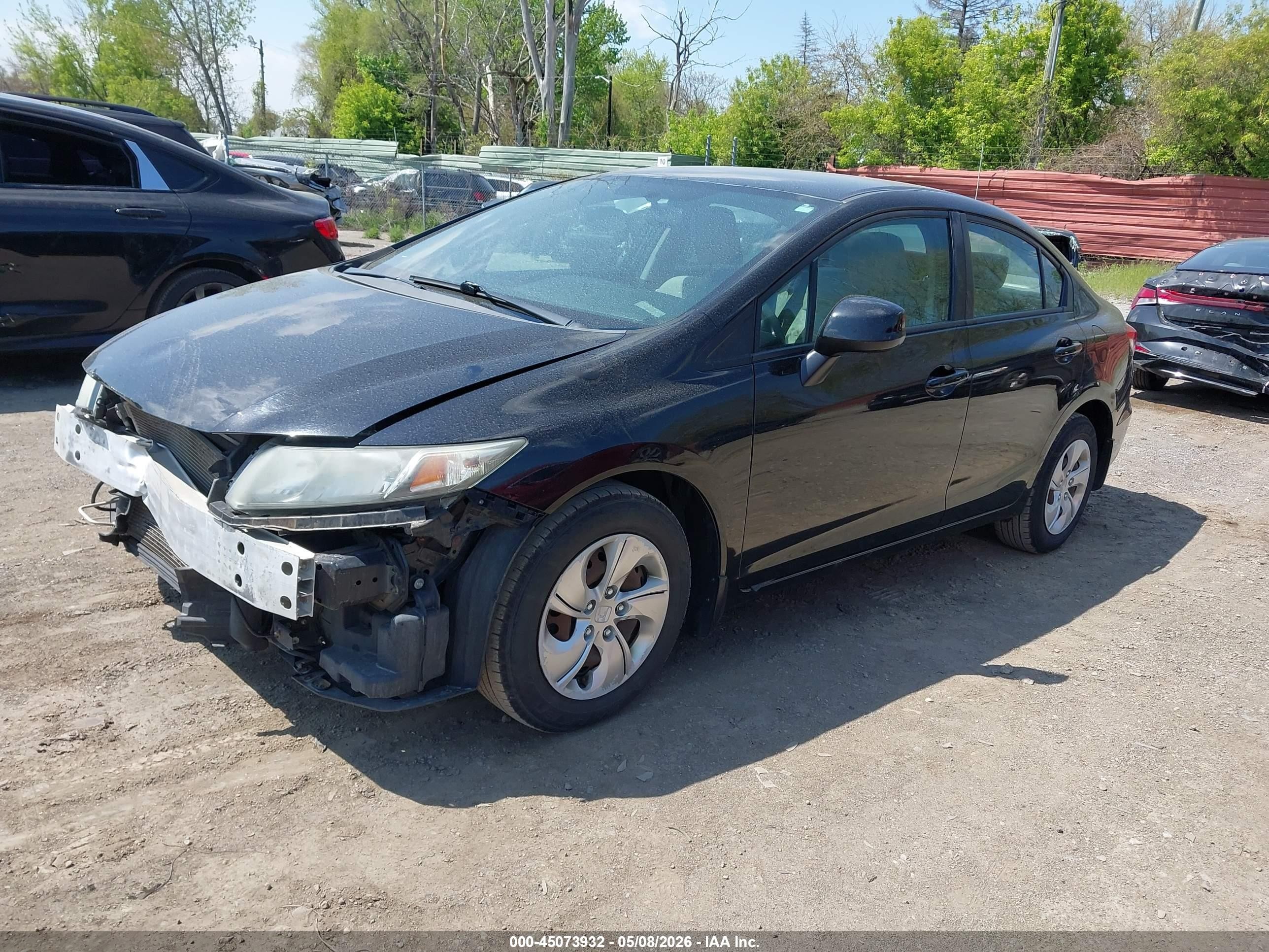 2013 Honda Civic Lx Black vin: 19XFB2F56DE081201
