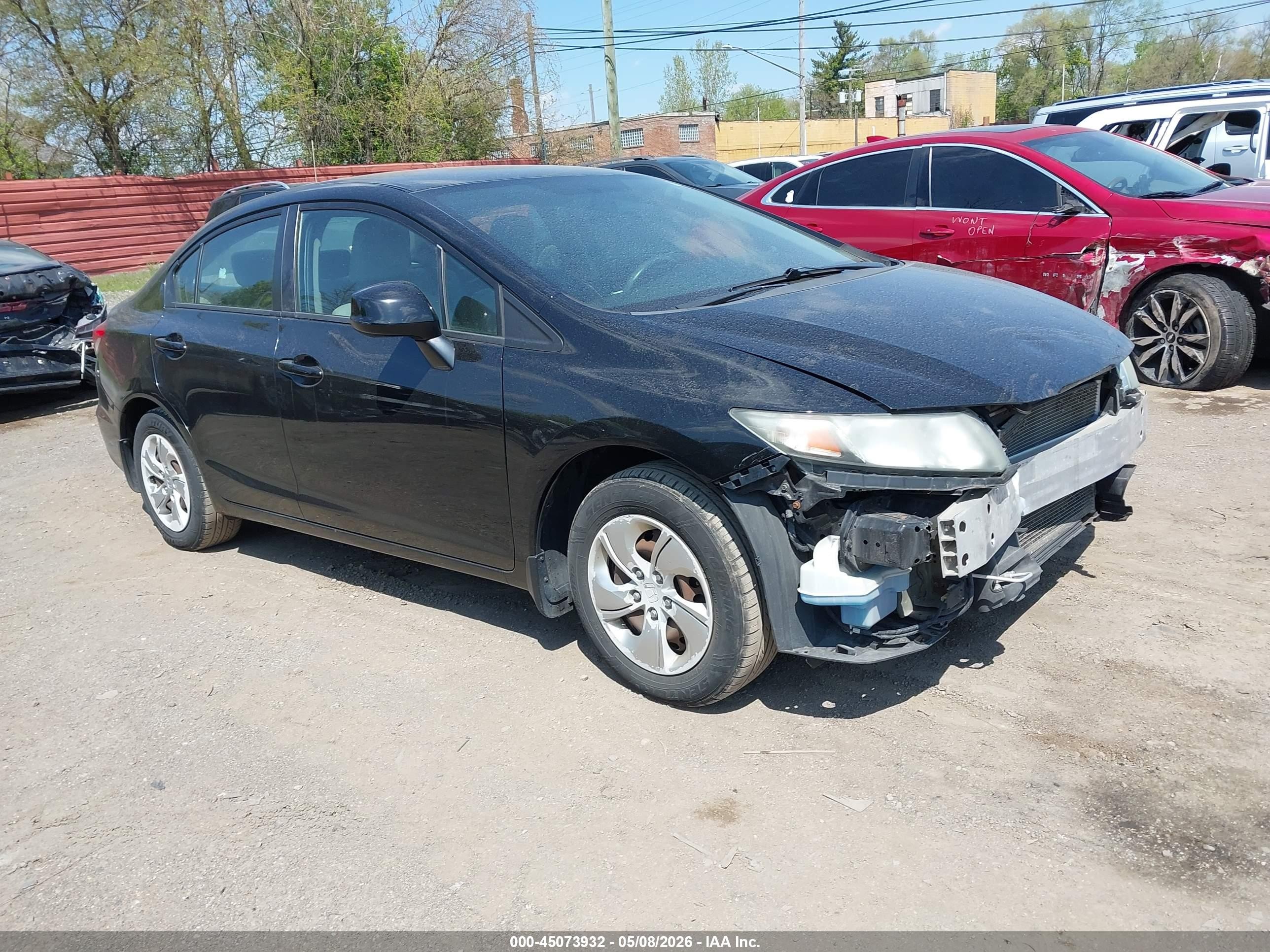 2013 Honda Civic Lx Black vin: 19XFB2F56DE081201