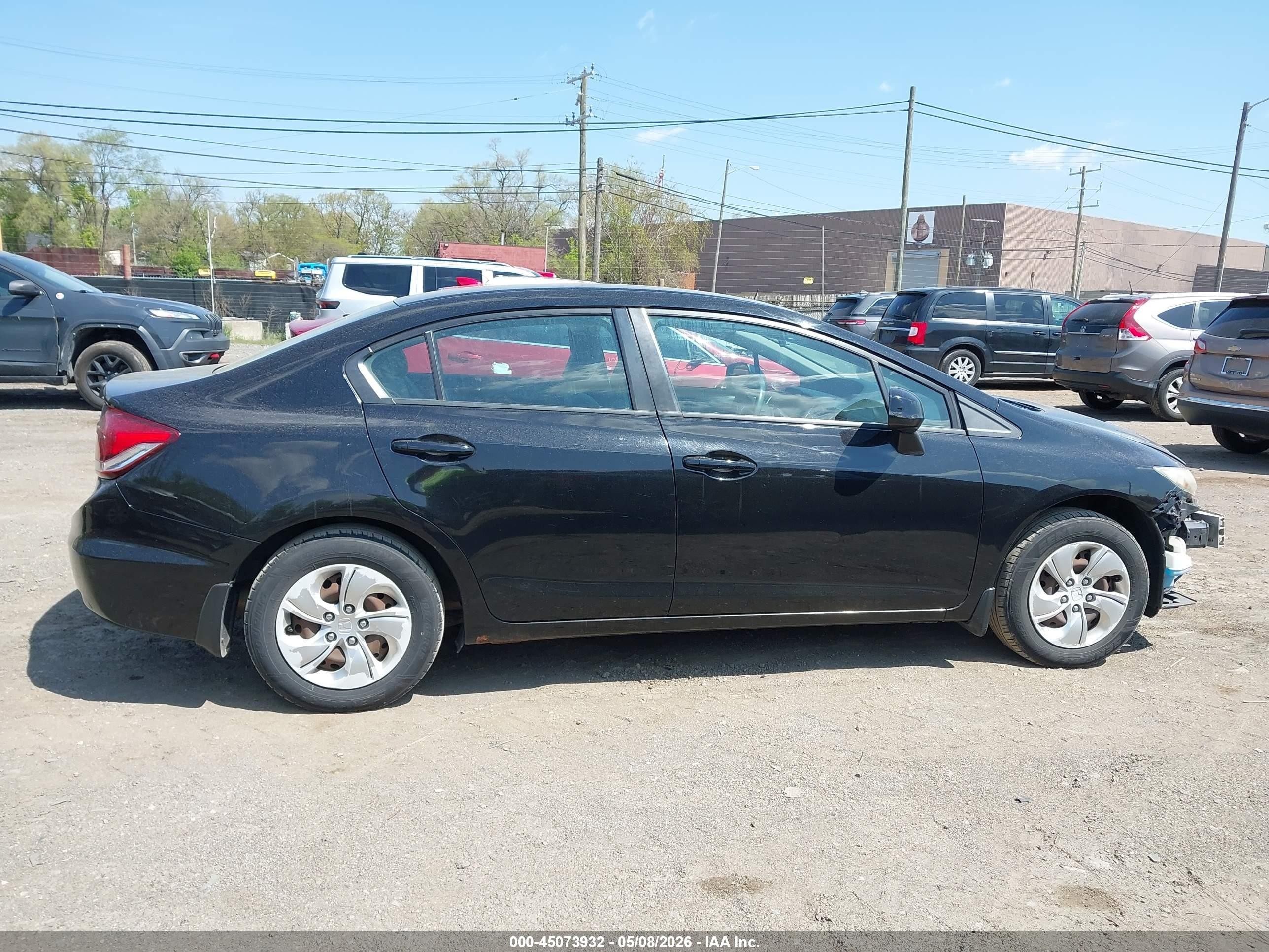 2013 Honda Civic Lx Black vin: 19XFB2F56DE081201