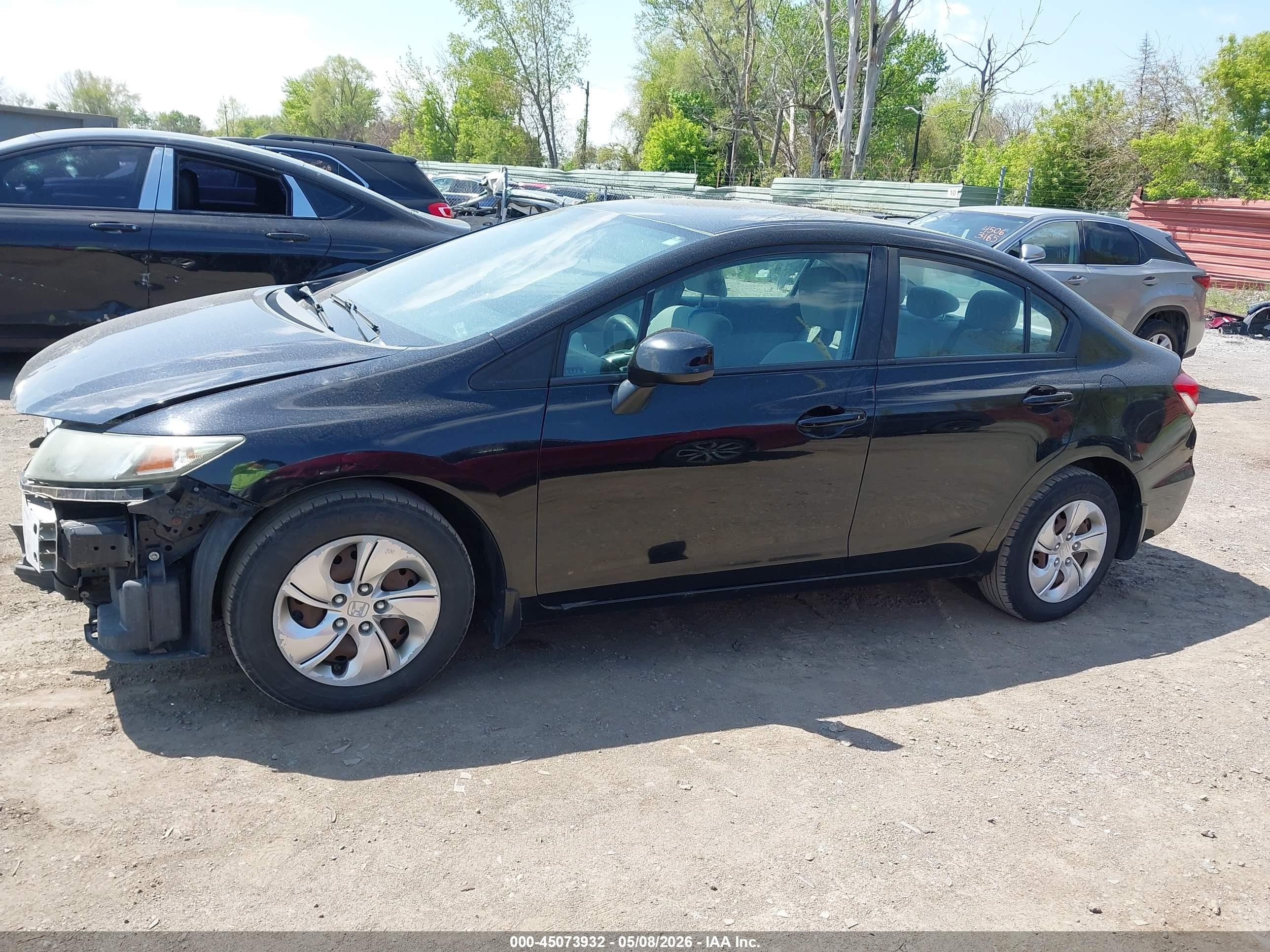 2013 Honda Civic Lx Black vin: 19XFB2F56DE081201