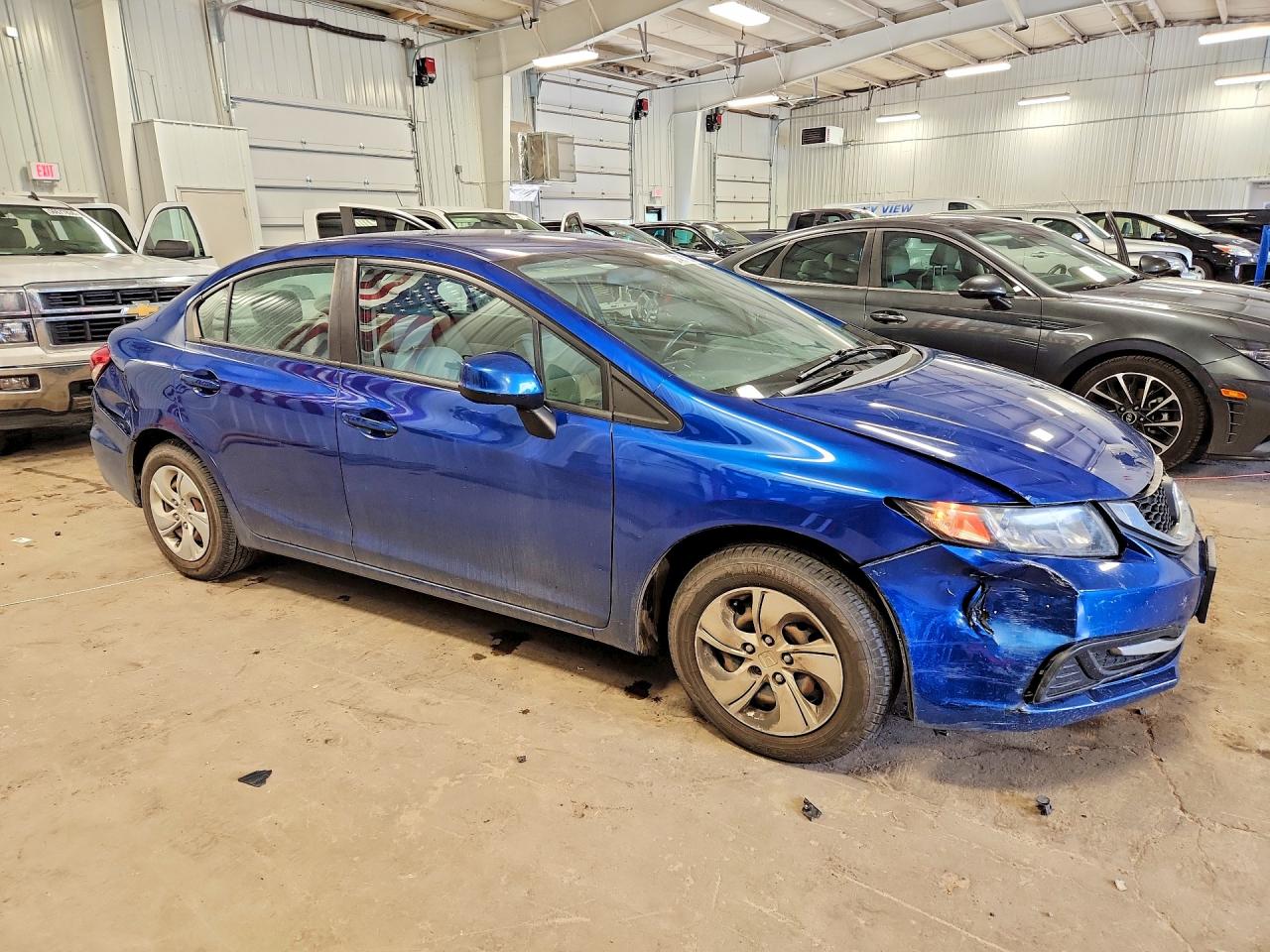 2013 Honda Civic Lx Blue vin: 19XFB2F56DE084955
