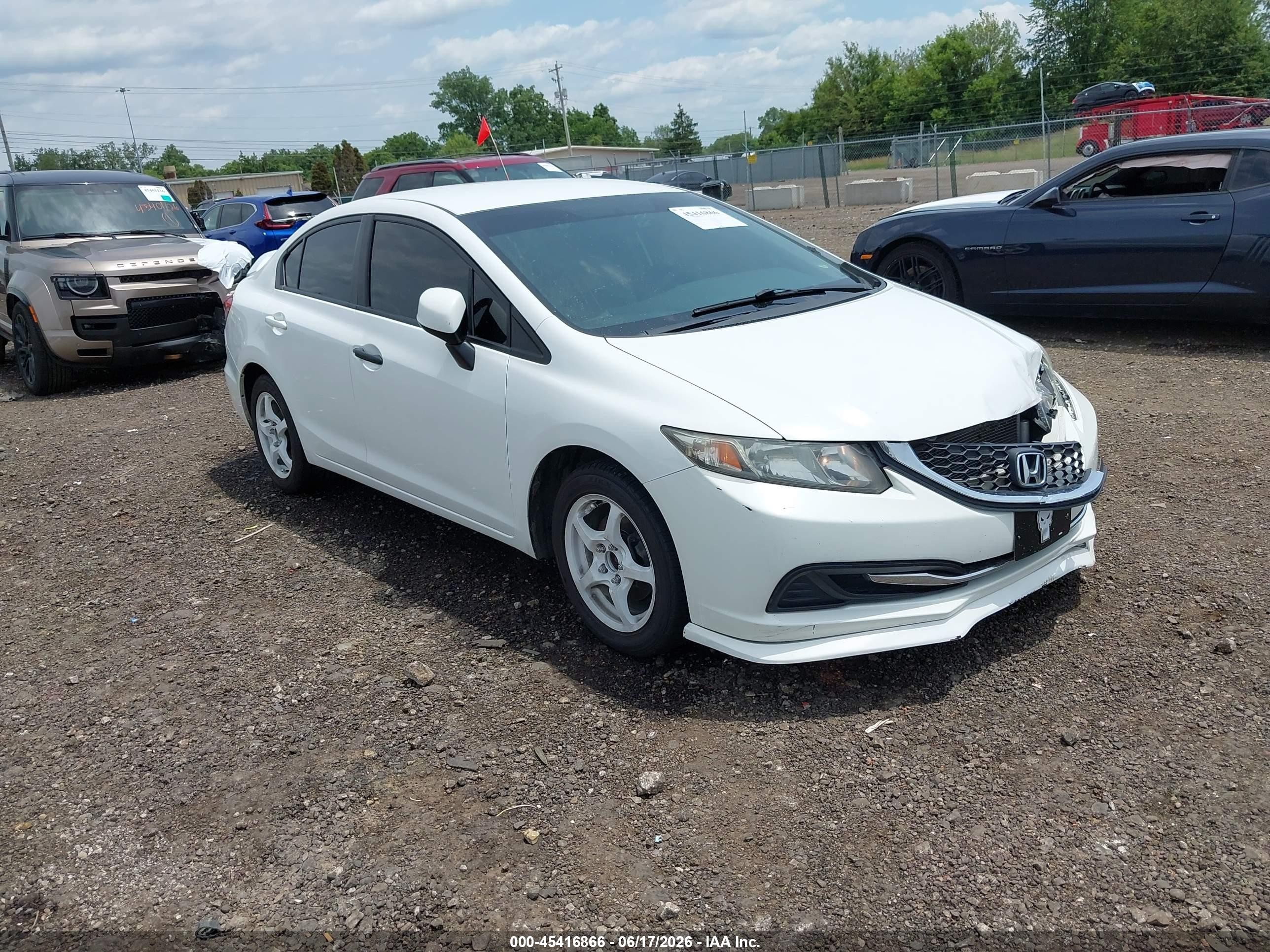 2013 Honda Civic Lx White vin: 19XFB2F56DE094451