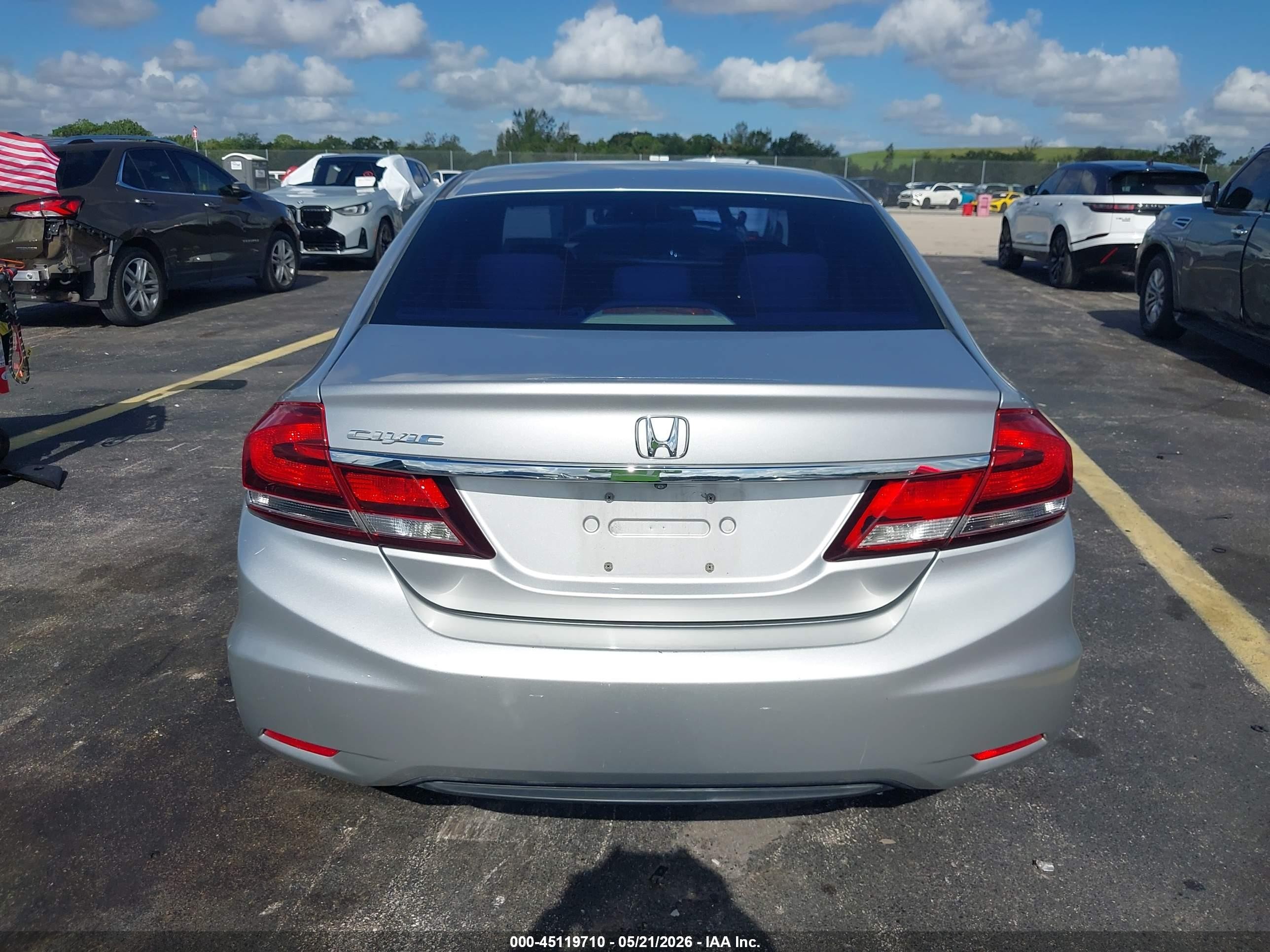 2013 Honda Civic Lx Серый vin: 19XFB2F56DE094708