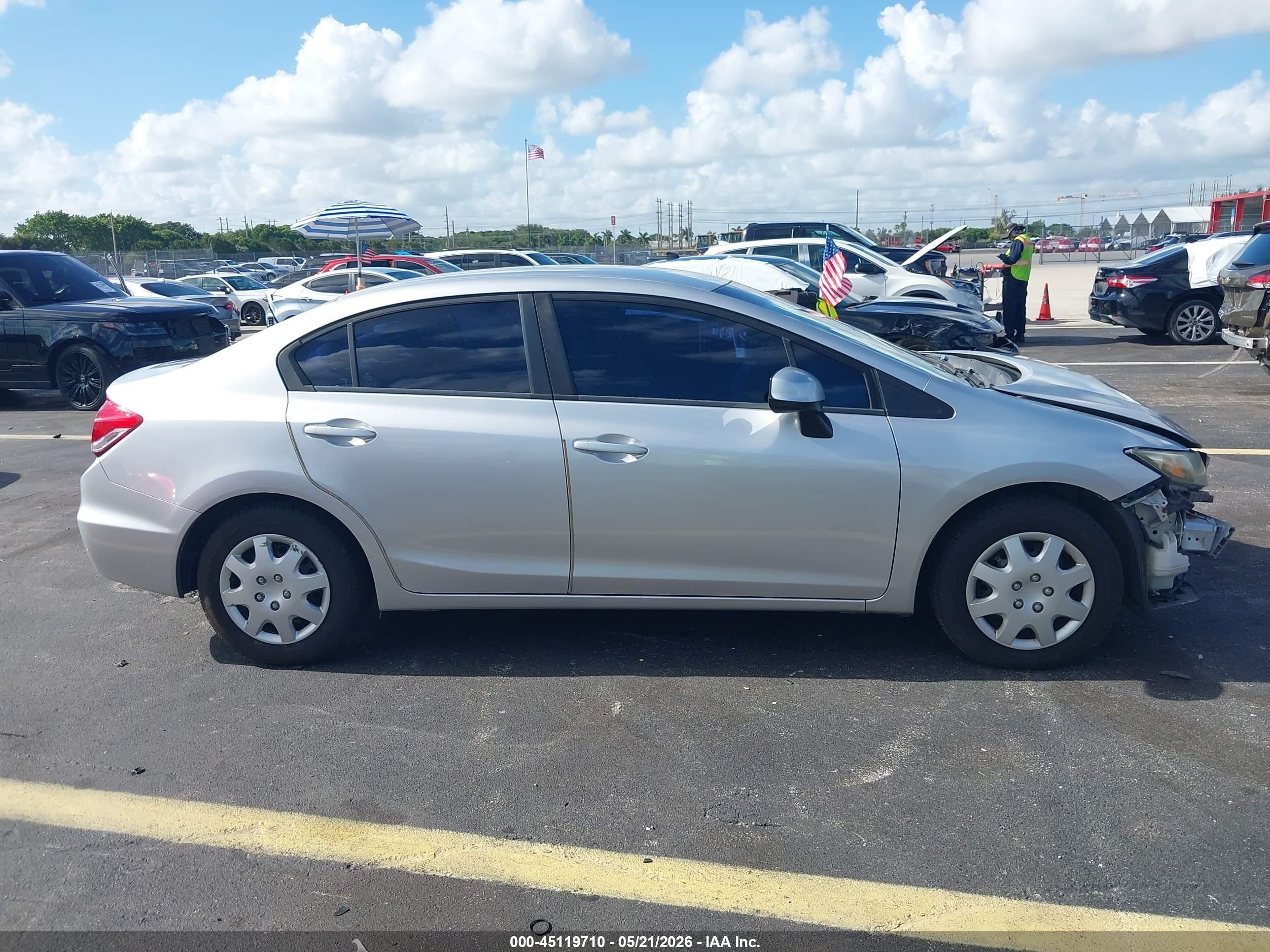 2013 Honda Civic Lx Серый vin: 19XFB2F56DE094708